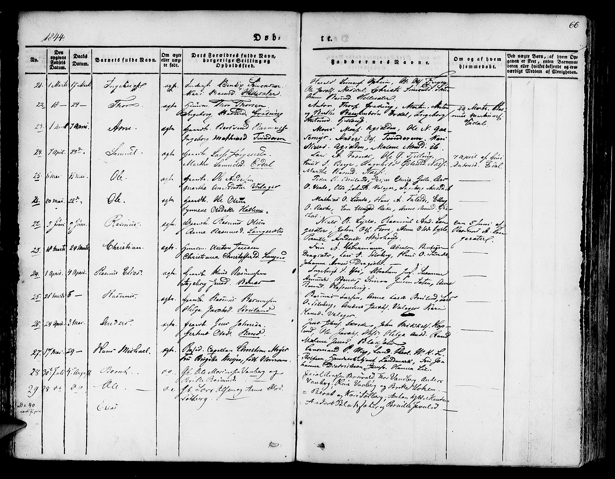 Innvik sokneprestembete, SAB/A-80501: Parish register (official) no. A 4I, 1831-1846, p. 66