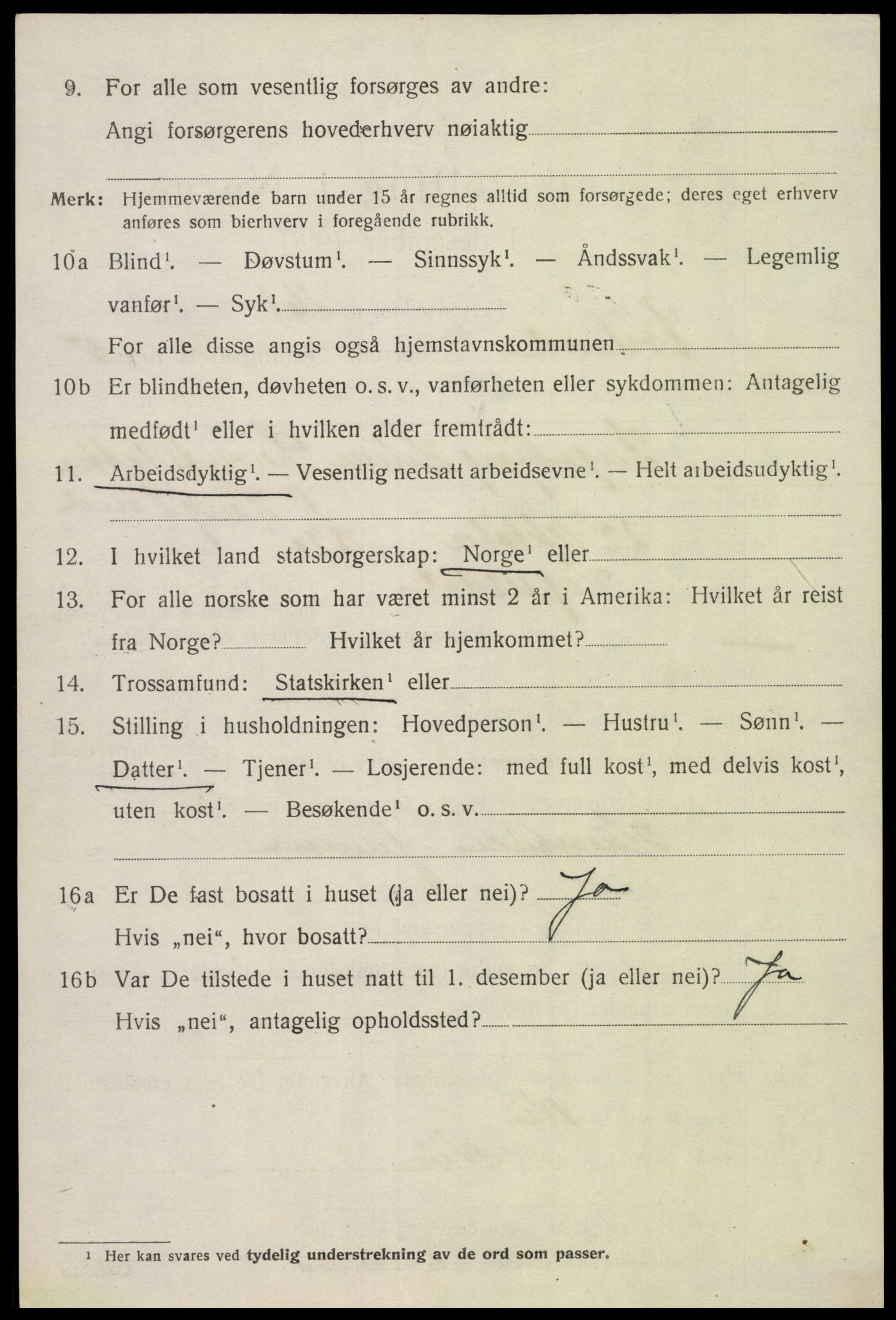 SAK, 1920 census for Iveland, 1920, p. 1906