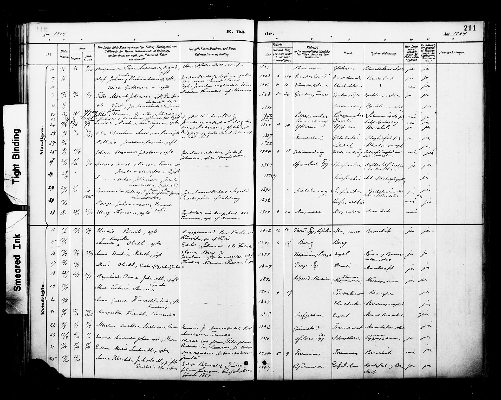 Ministerialprotokoller, klokkerbøker og fødselsregistre - Nordland, AV/SAT-A-1459/827/L0401: Parish register (official) no. 827A13, 1887-1905, p. 211