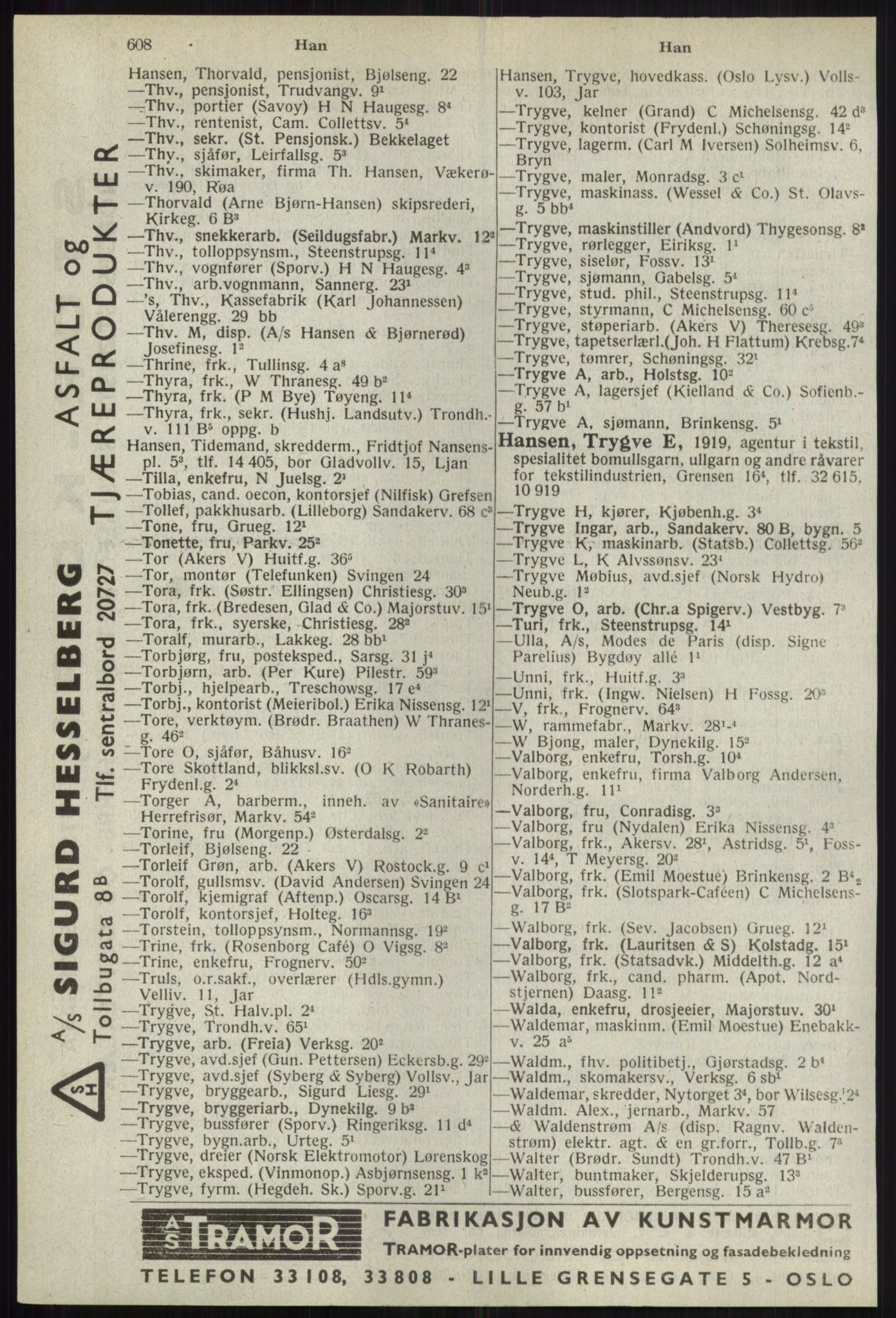 Kristiania/Oslo adressebok, PUBL/-, 1941, p. 608