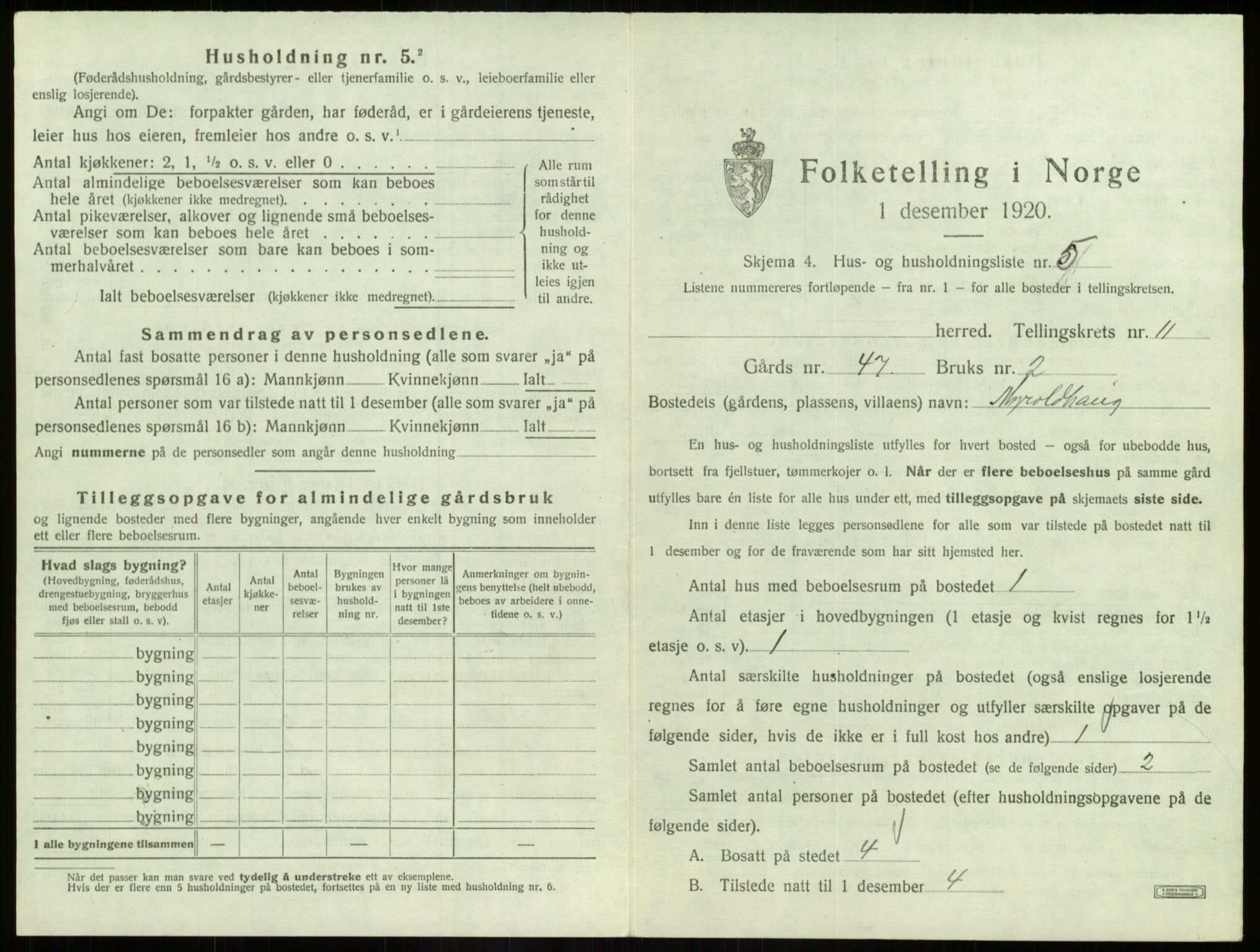 SAB, 1920 census for Eid, 1920, p. 845