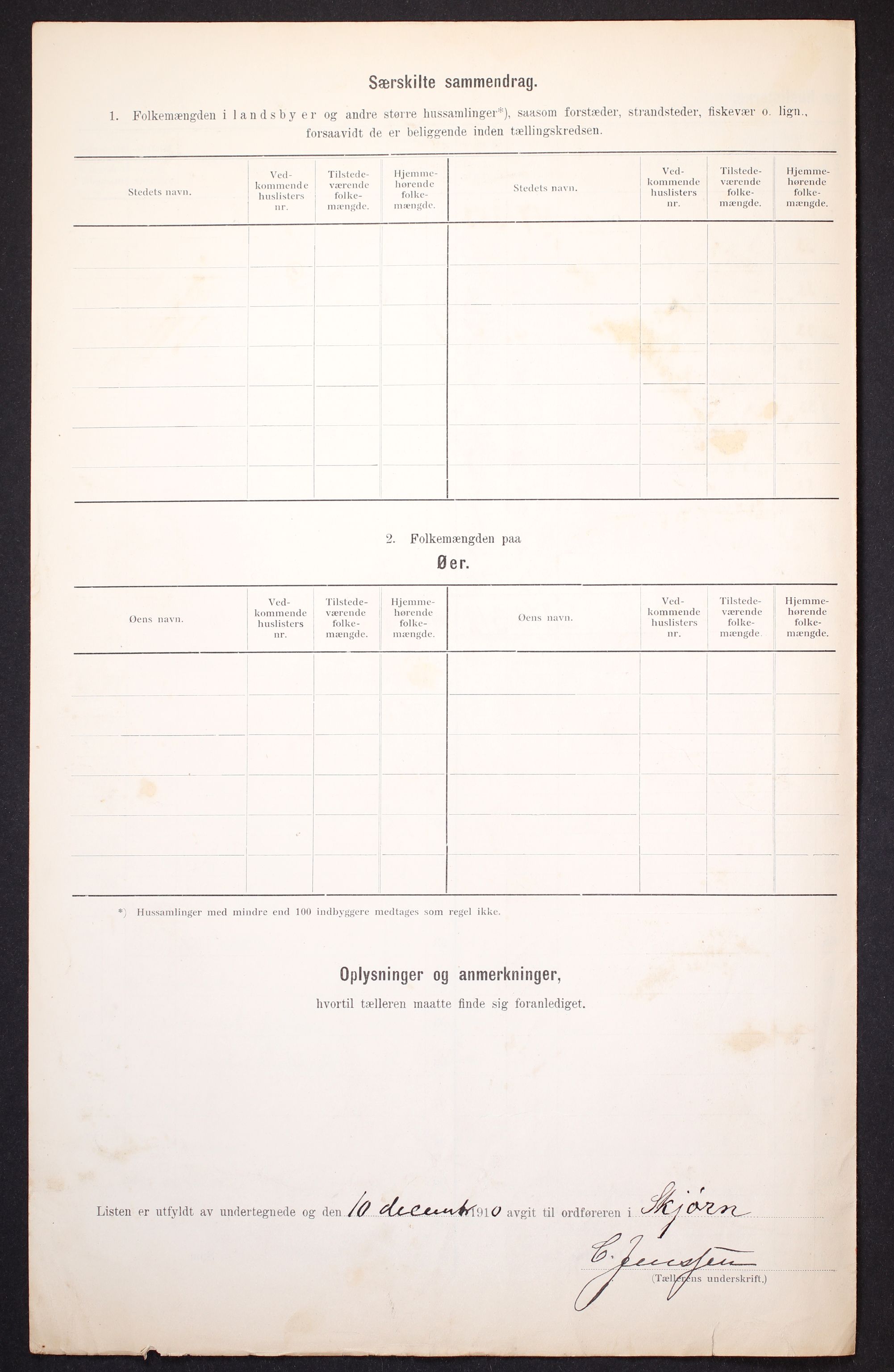 RA, 1910 census for Stjørna, 1910, p. 6