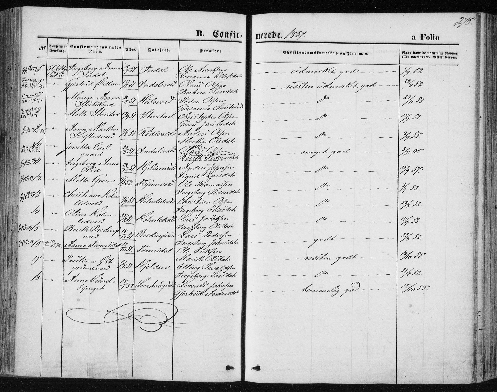 Ministerialprotokoller, klokkerbøker og fødselsregistre - Nord-Trøndelag, SAT/A-1458/723/L0241: Parish register (official) no. 723A10, 1860-1869, p. 276