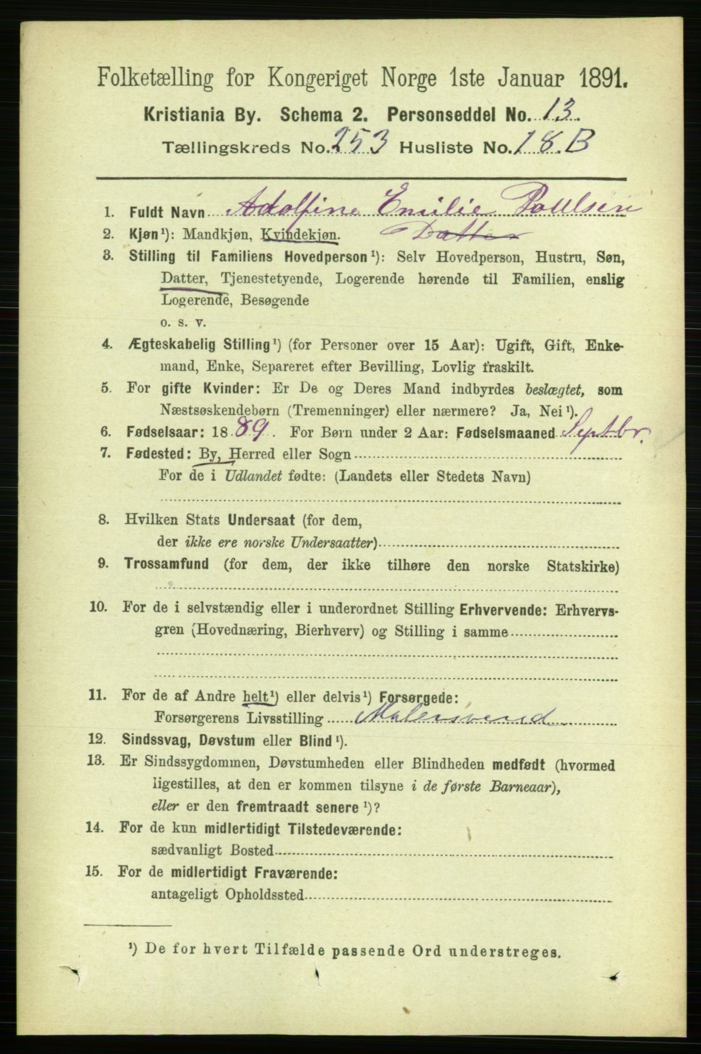 RA, 1891 census for 0301 Kristiania, 1891, p. 154209