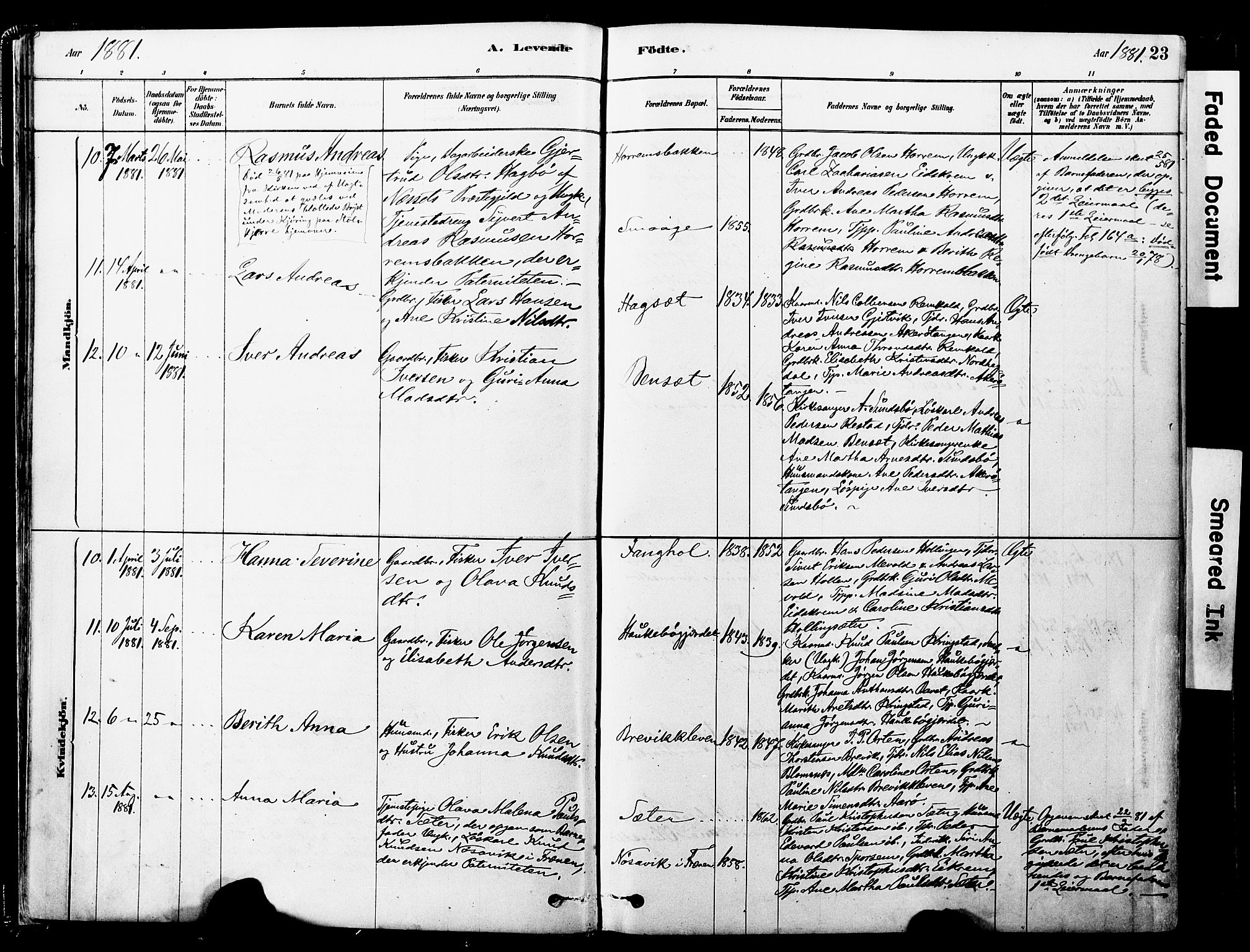 Ministerialprotokoller, klokkerbøker og fødselsregistre - Møre og Romsdal, AV/SAT-A-1454/560/L0721: Parish register (official) no. 560A05, 1878-1917, p. 23