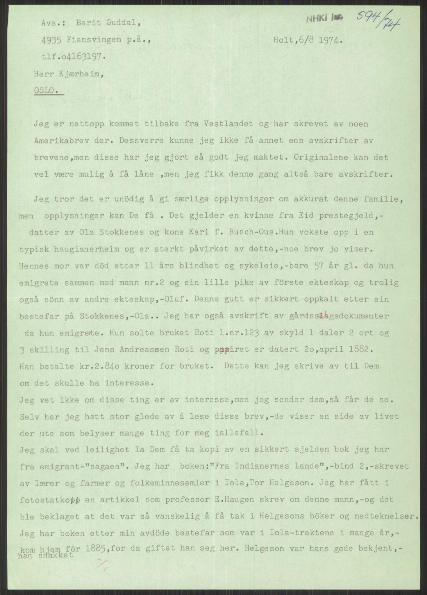 Samlinger til kildeutgivelse, Amerikabrevene, AV/RA-EA-4057/F/L0033: Innlån fra Sogn og Fjordane. Innlån fra Møre og Romsdal, 1838-1914, p. 33