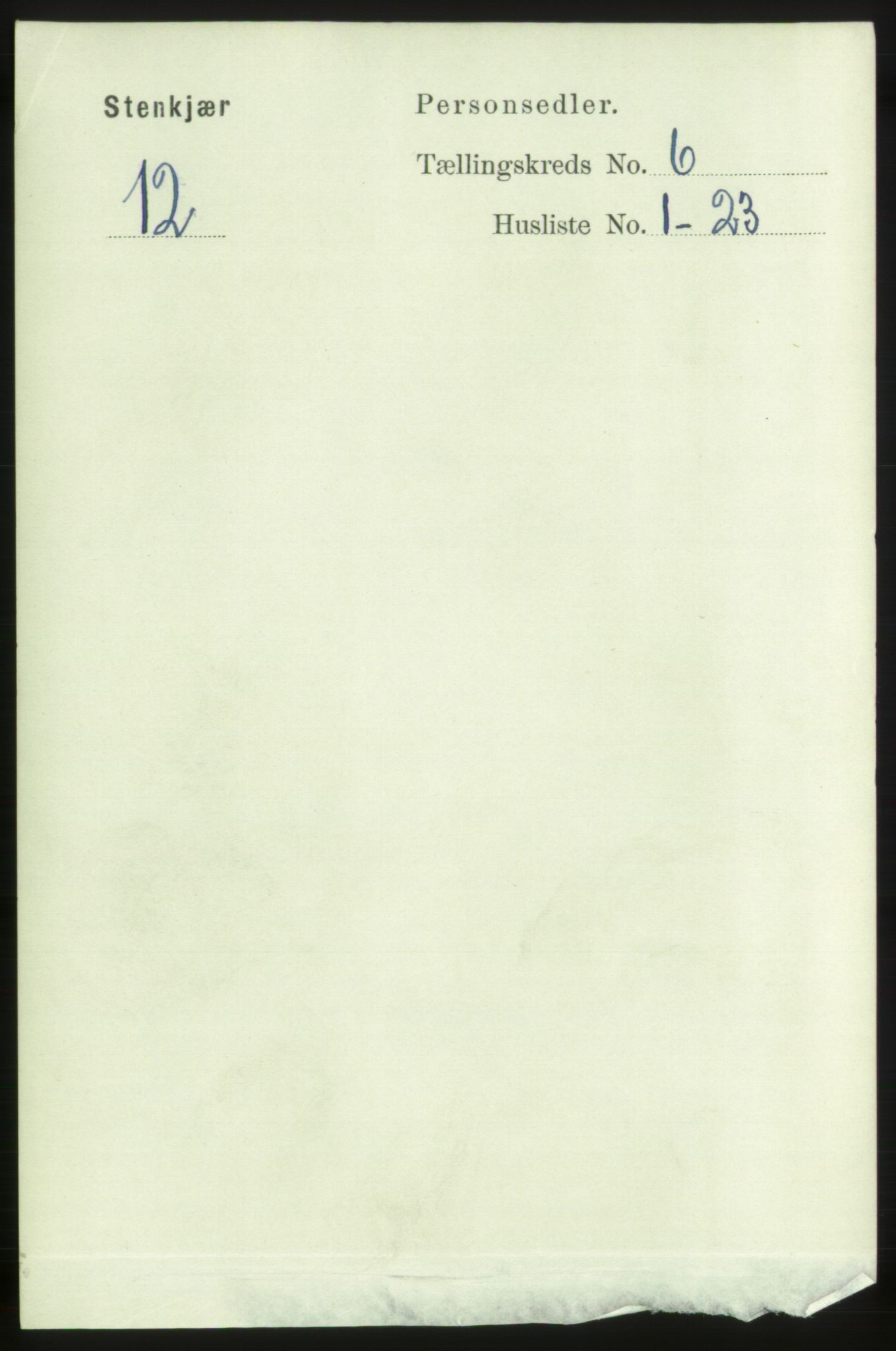 RA, 1891 census for 1702 Steinkjer, 1891, p. 2185