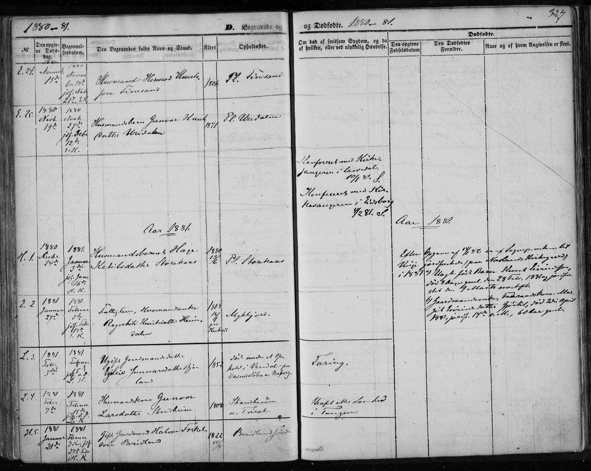 Lårdal kirkebøker, SAKO/A-284/F/Fa/L0006: Parish register (official) no. I 6, 1861-1886, p. 327