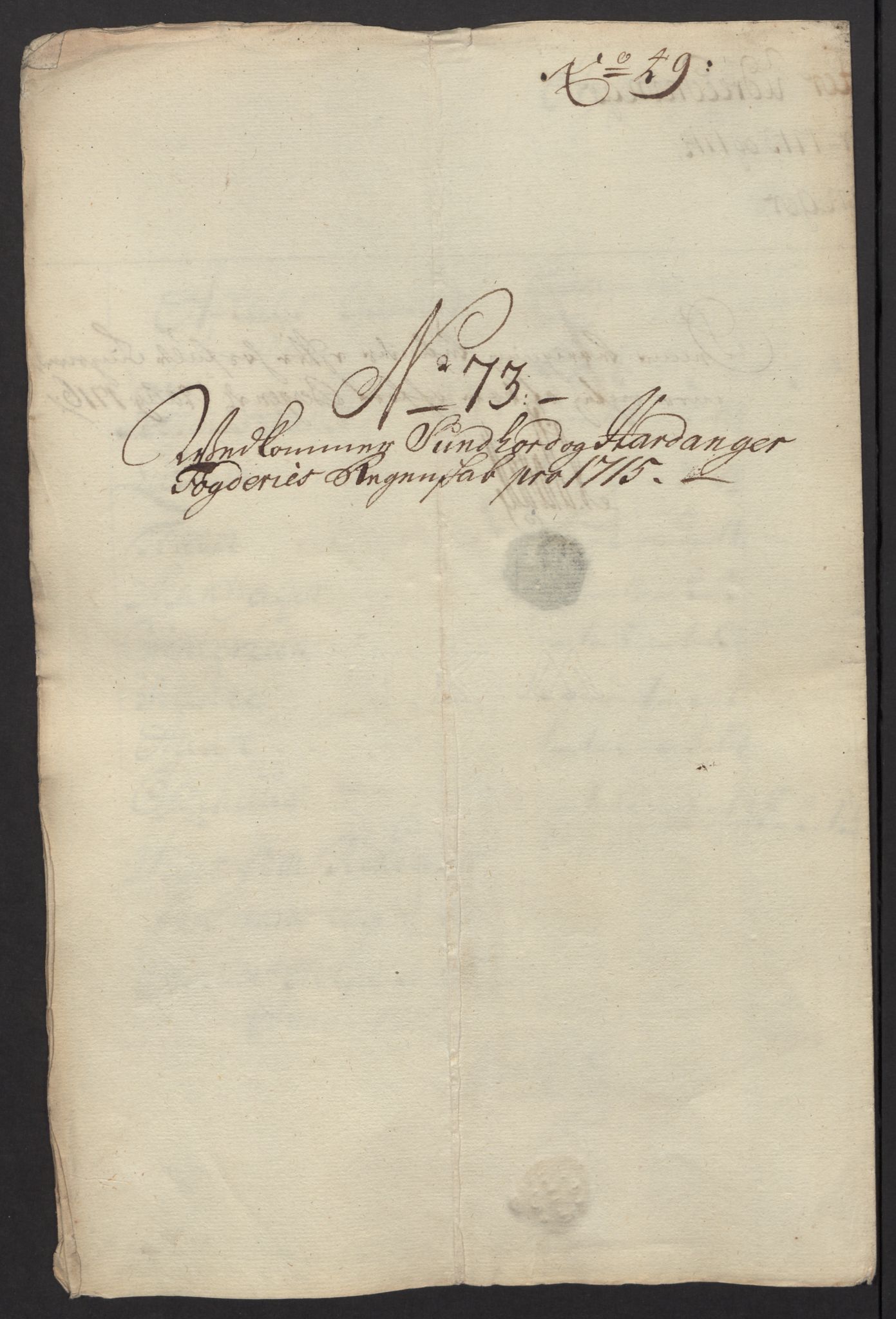 Rentekammeret inntil 1814, Reviderte regnskaper, Fogderegnskap, AV/RA-EA-4092/R48/L2991: Fogderegnskap Sunnhordland og Hardanger, 1715, p. 506