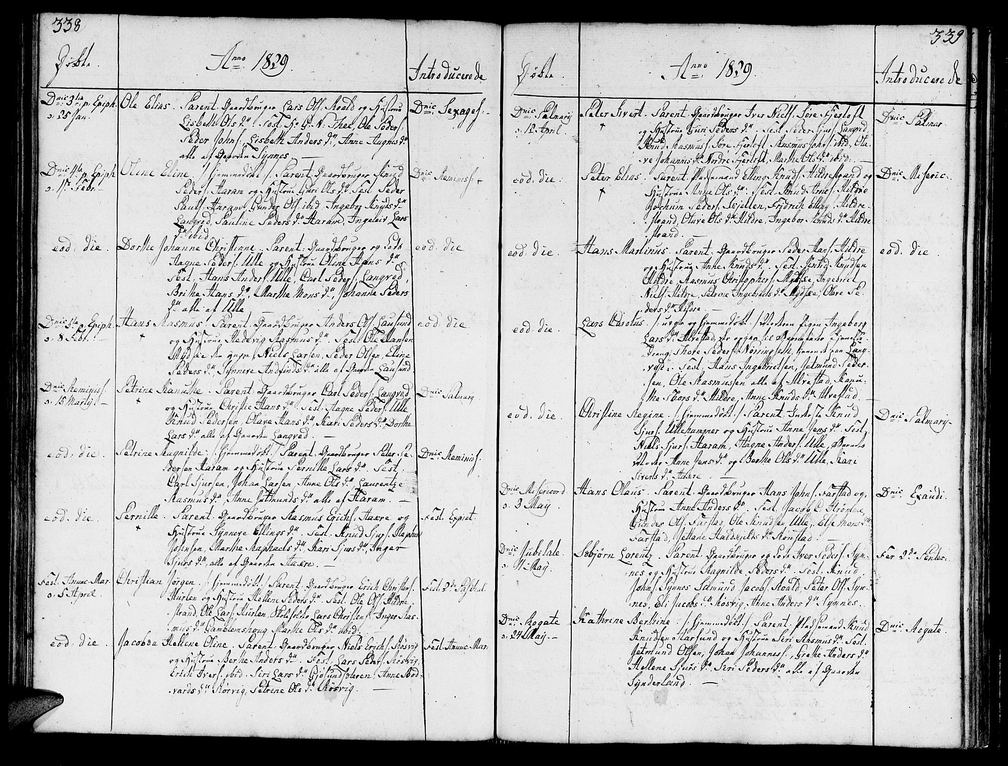 Ministerialprotokoller, klokkerbøker og fødselsregistre - Møre og Romsdal, SAT/A-1454/536/L0494: Parish register (official) no. 536A03, 1803-1836, p. 338-339