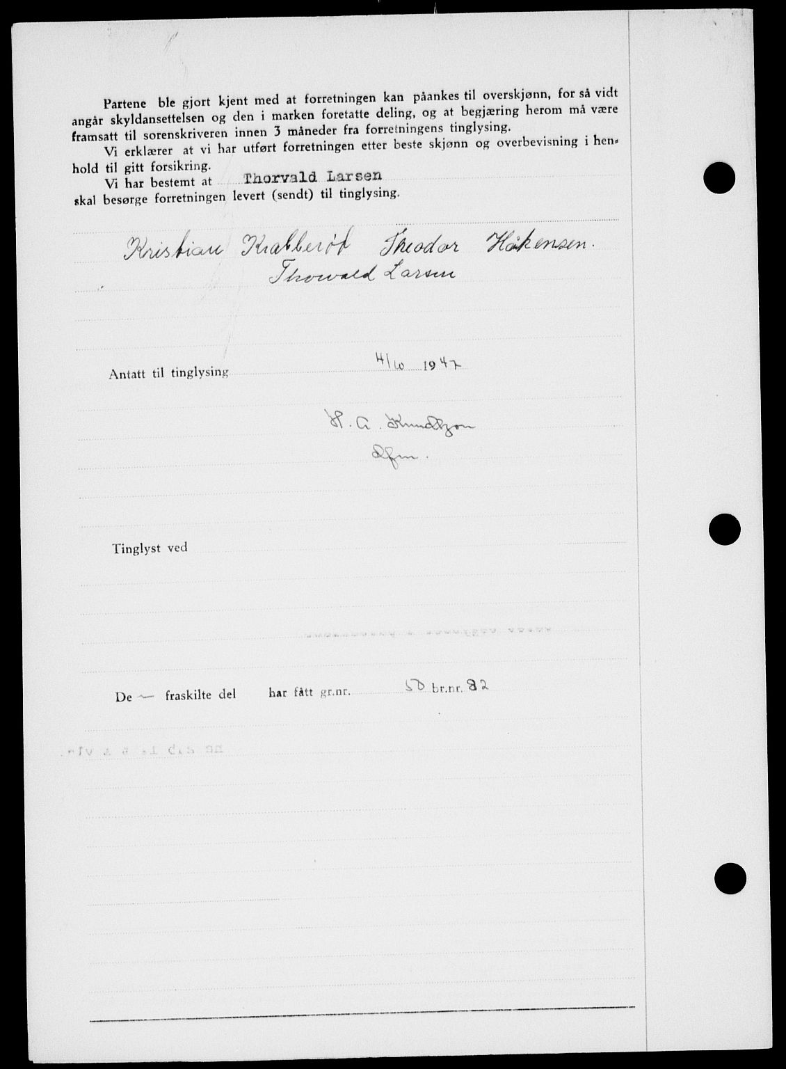 Onsøy sorenskriveri, AV/SAO-A-10474/G/Ga/Gab/L0021: Mortgage book no. II A-21, 1947-1947, Diary no: : 2690/1947