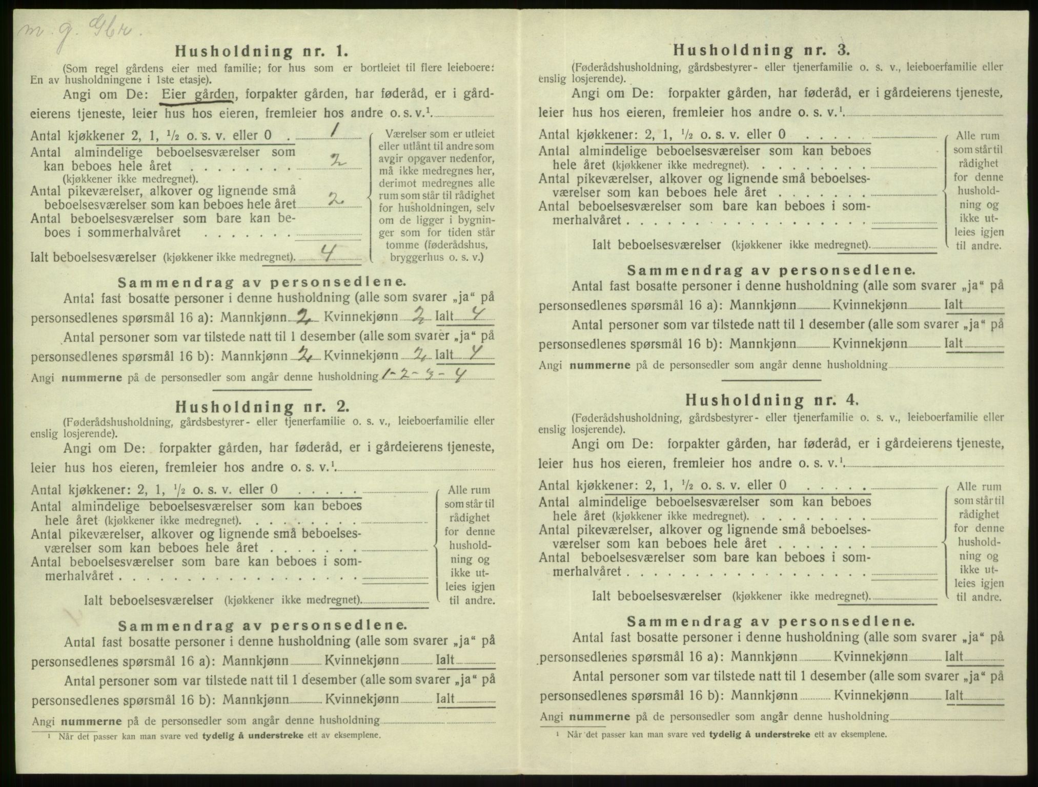 SAB, 1920 census for Gulen, 1920, p. 220