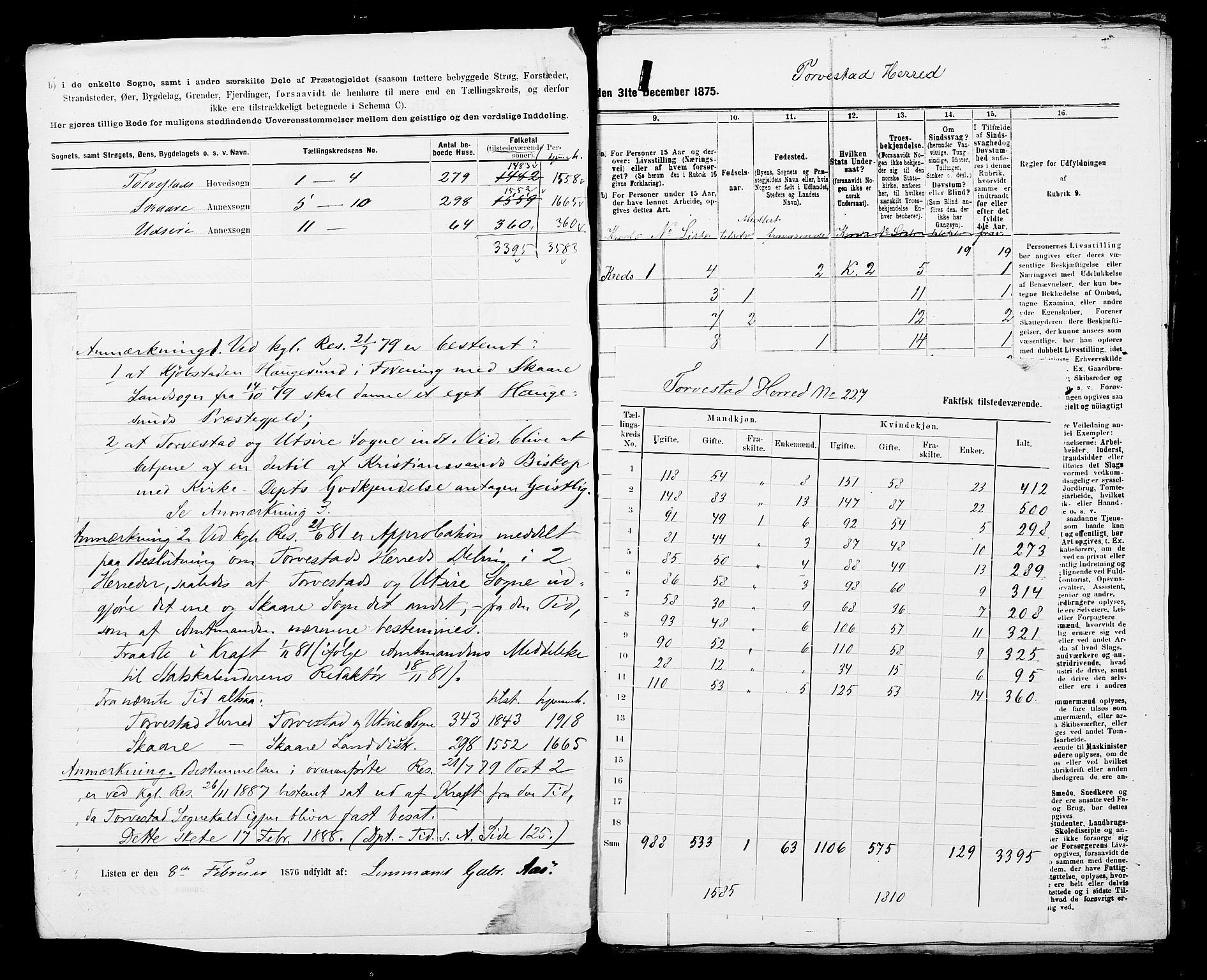 SAST, 1875 census for 1152L Torvastad/Torvastad, Skåre og Utsira, 1875, p. 3