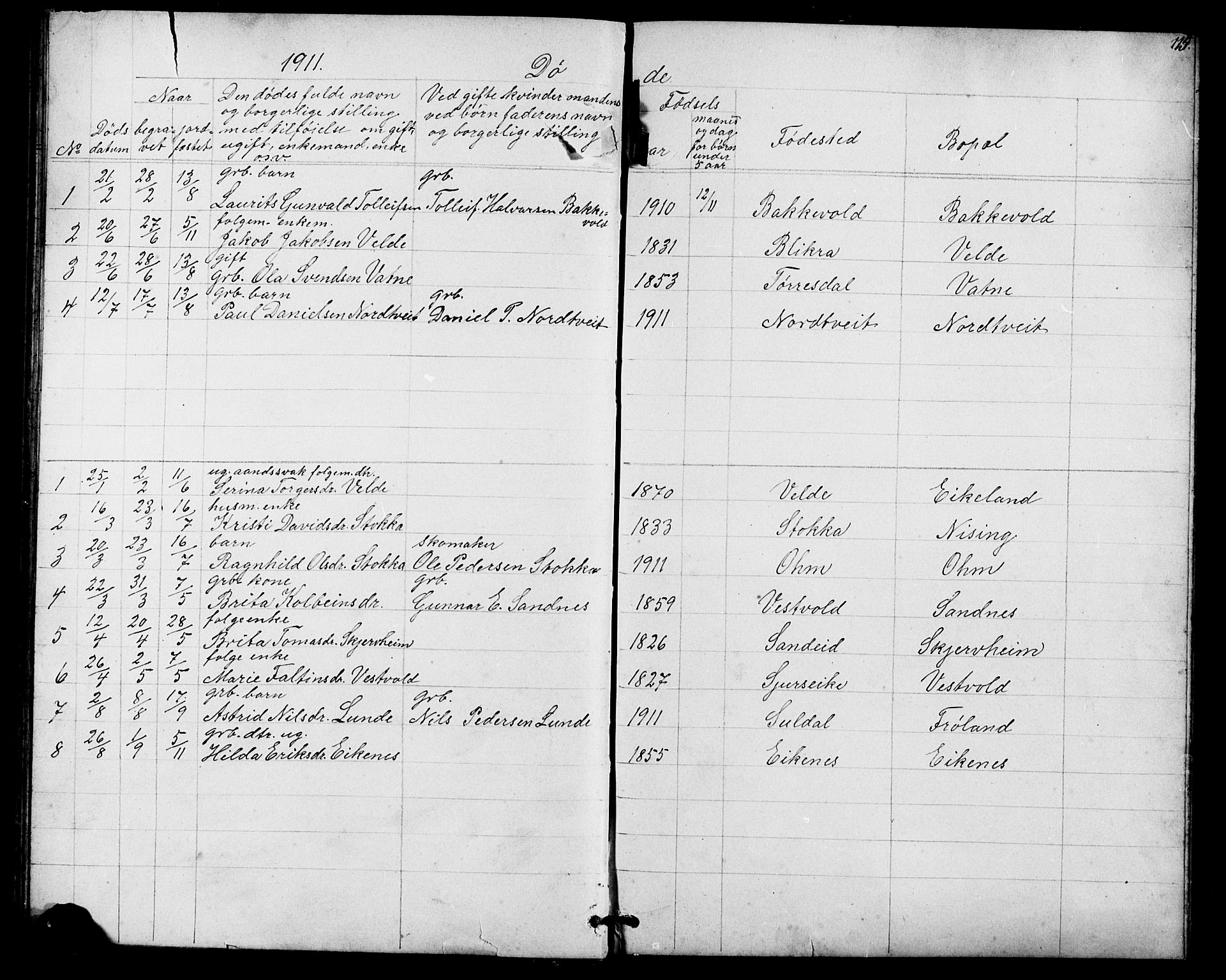 Skjold sokneprestkontor, SAST/A-101847/H/Ha/Hab/L0006: Parish register (copy) no. B 6, 1881-1913, p. 115