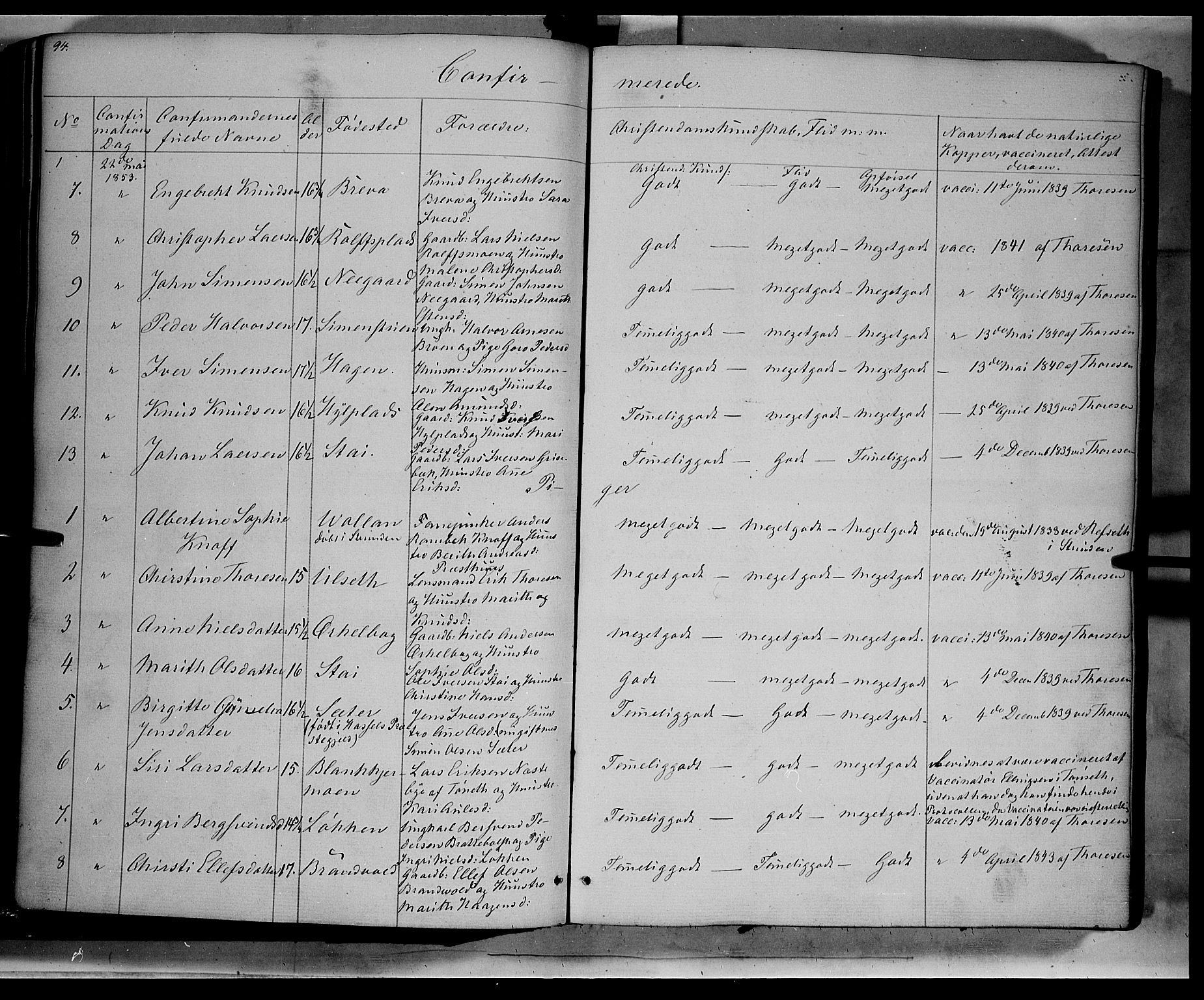 Kvikne prestekontor, AV/SAH-PREST-064/H/Ha/Haa/L0005: Parish register (official) no. 5, 1841-1862, p. 94