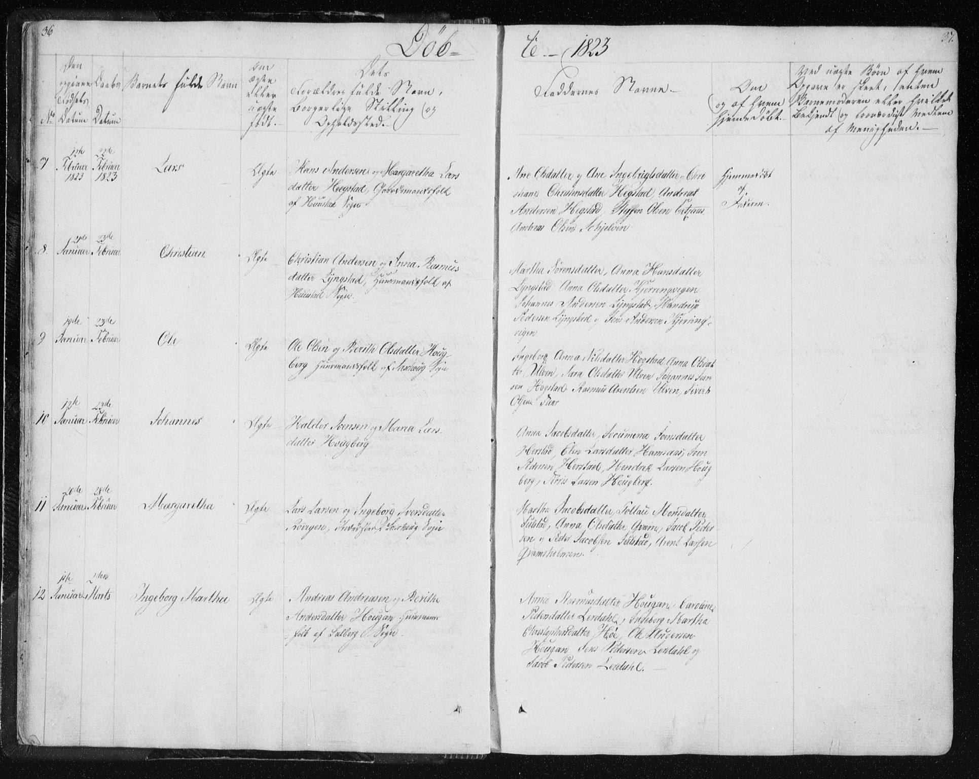 Ministerialprotokoller, klokkerbøker og fødselsregistre - Nord-Trøndelag, AV/SAT-A-1458/730/L0276: Parish register (official) no. 730A05, 1822-1830, p. 36-37