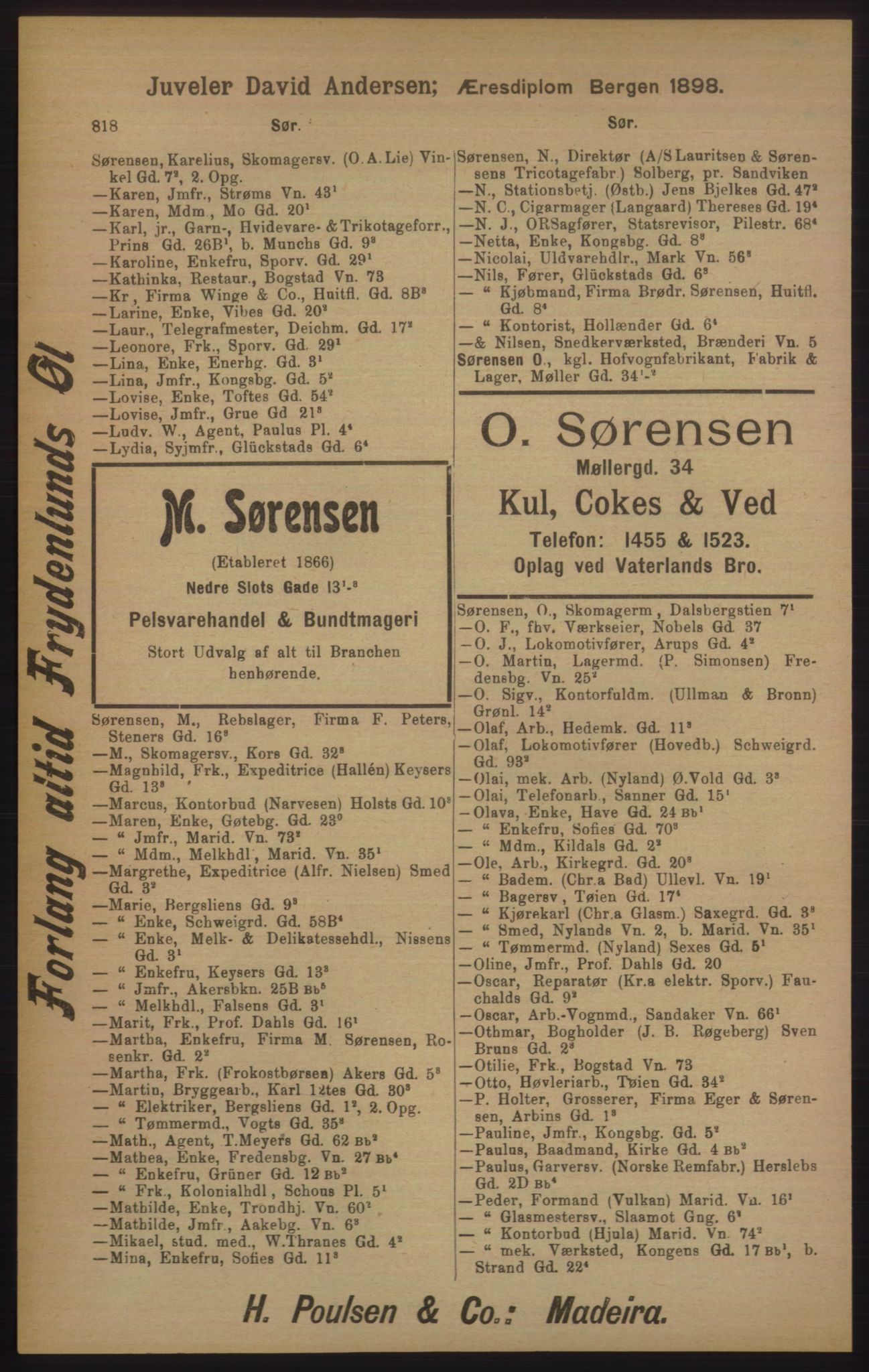 Kristiania/Oslo adressebok, PUBL/-, 1905, p. 818