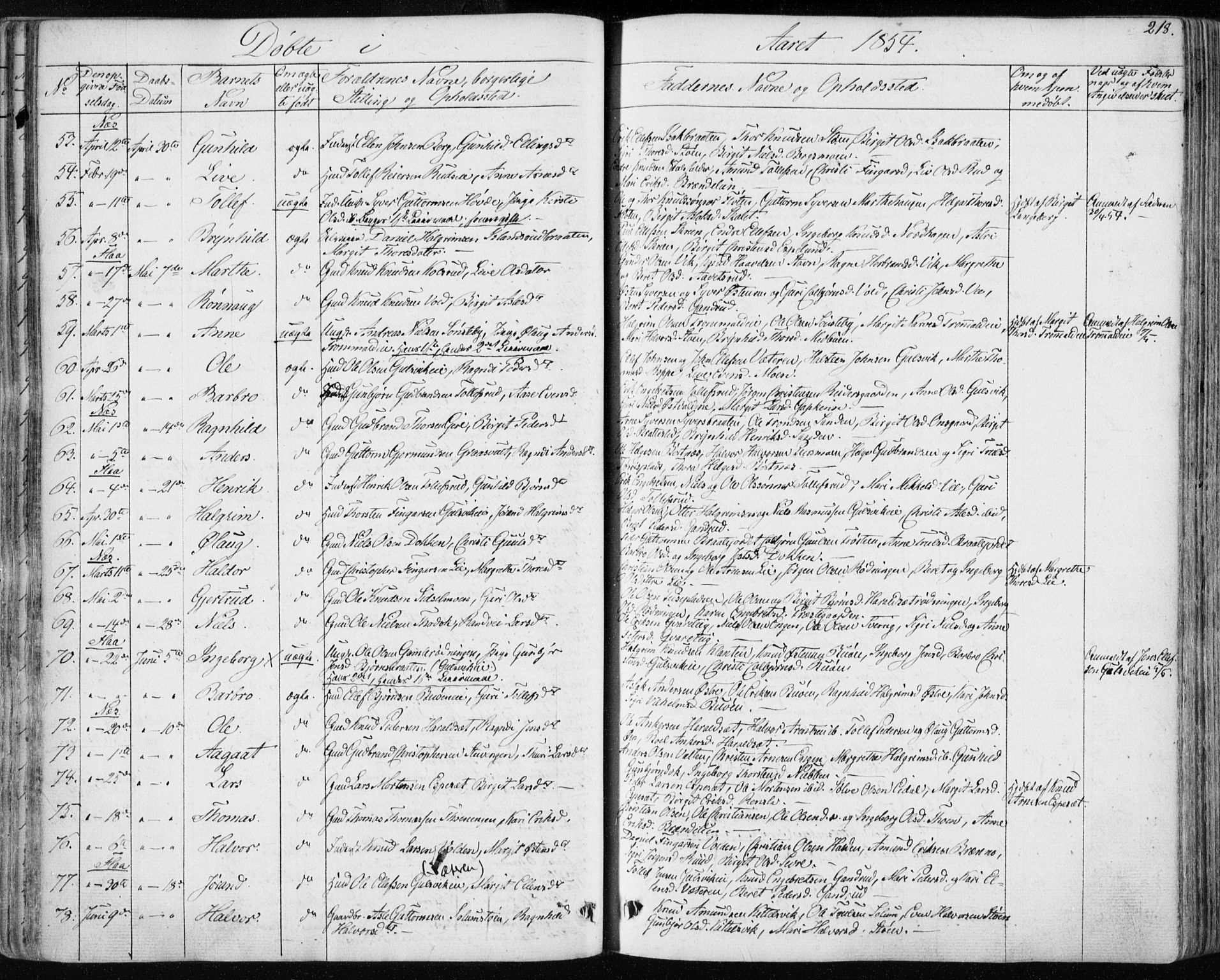 Nes kirkebøker, AV/SAKO-A-236/F/Fa/L0009: Parish register (official) no. 9, 1834-1863, p. 218