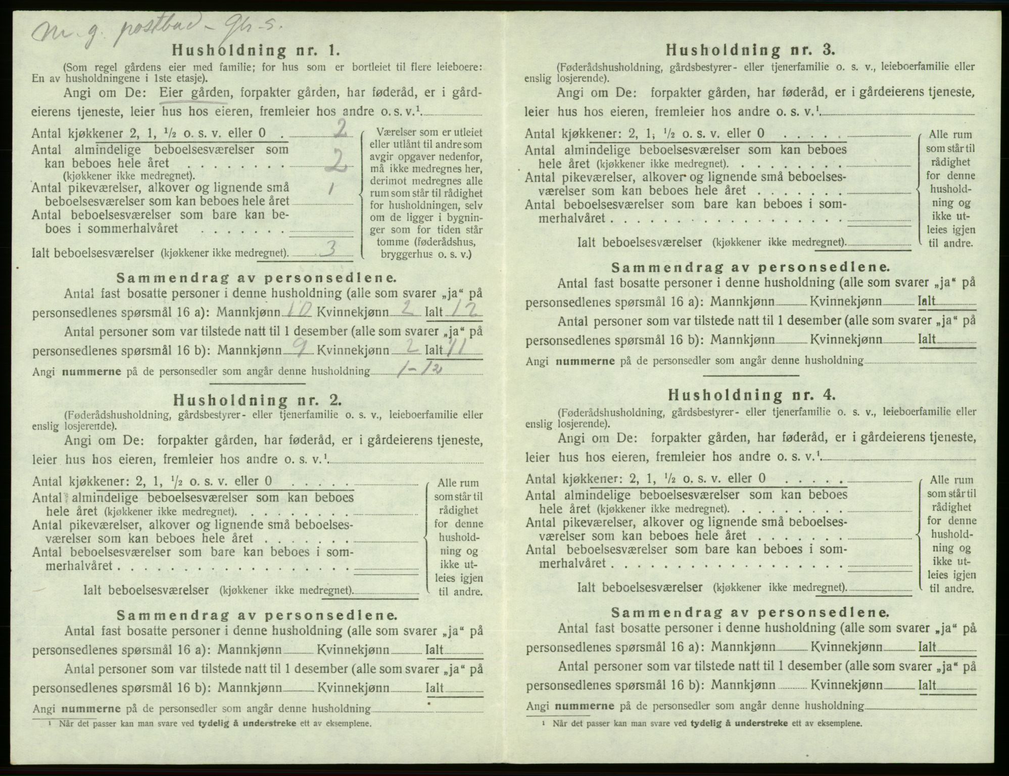 SAB, 1920 census for Sveio, 1920, p. 408