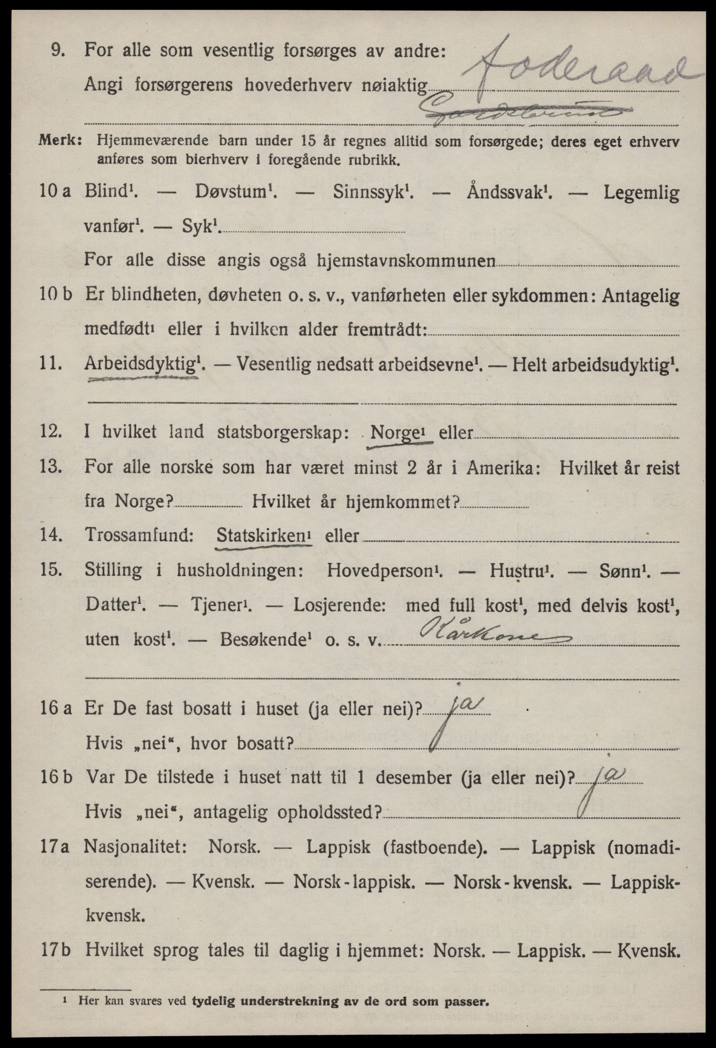 SAT, 1920 census for Hølonda, 1920, p. 1352