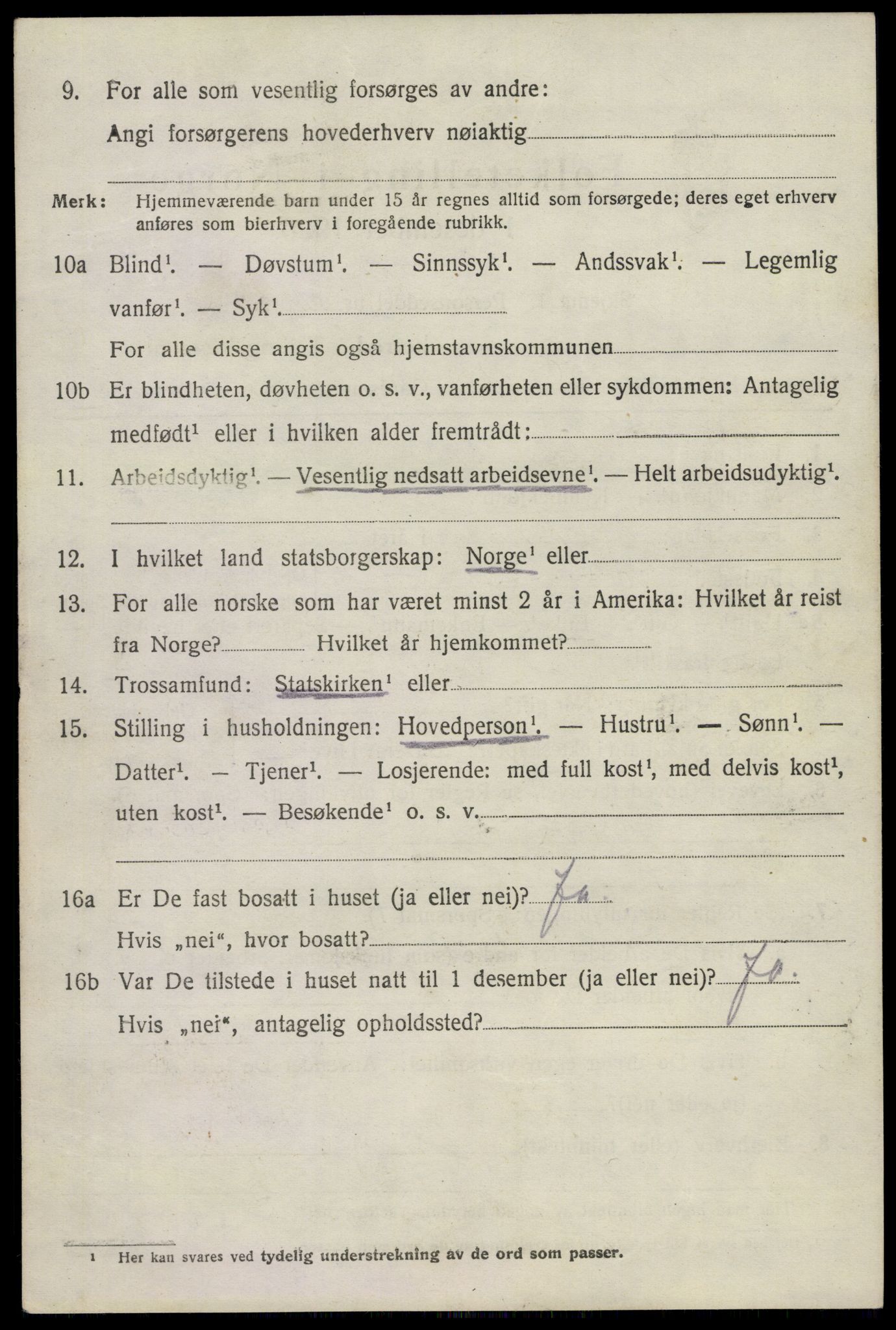 SAKO, 1920 census for Tjølling, 1920, p. 1544