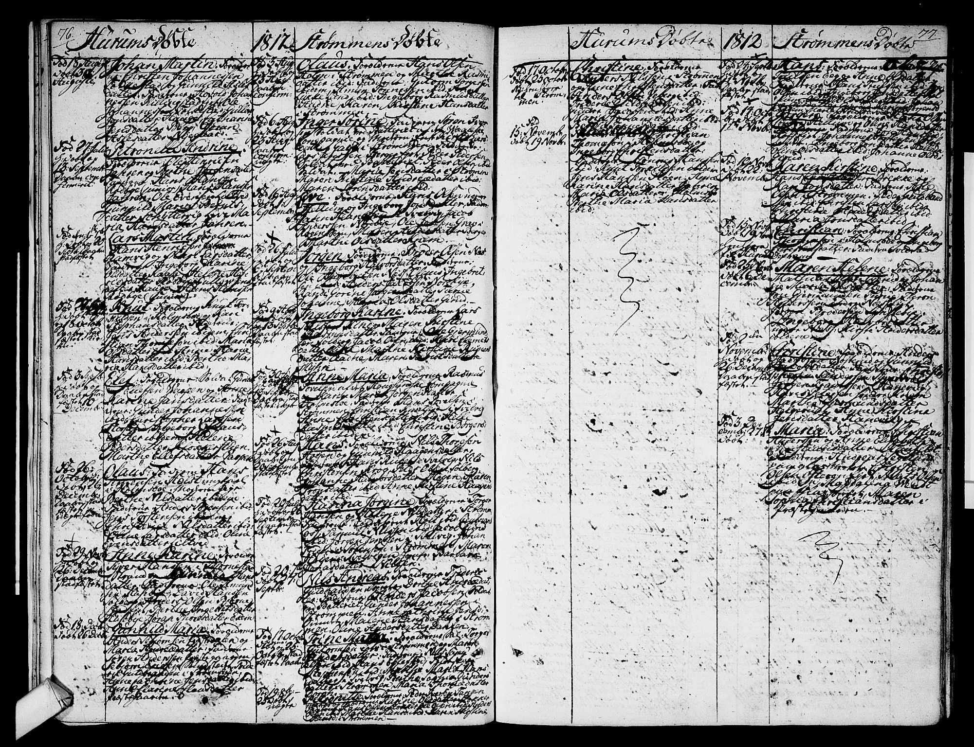 Hurum kirkebøker, AV/SAKO-A-229/F/Fa/L0008: Parish register (official) no. 8, 1810-1815, p. 76-77