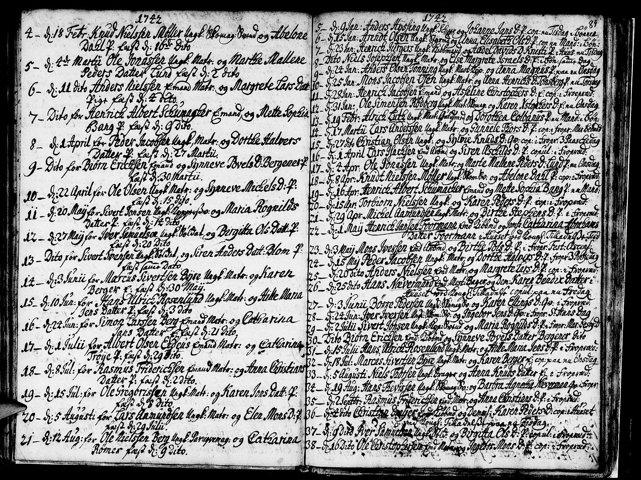 Nykirken Sokneprestembete, SAB/A-77101/H/Haa/L0007: Parish register (official) no. A 7, 1719-1781, p. 89