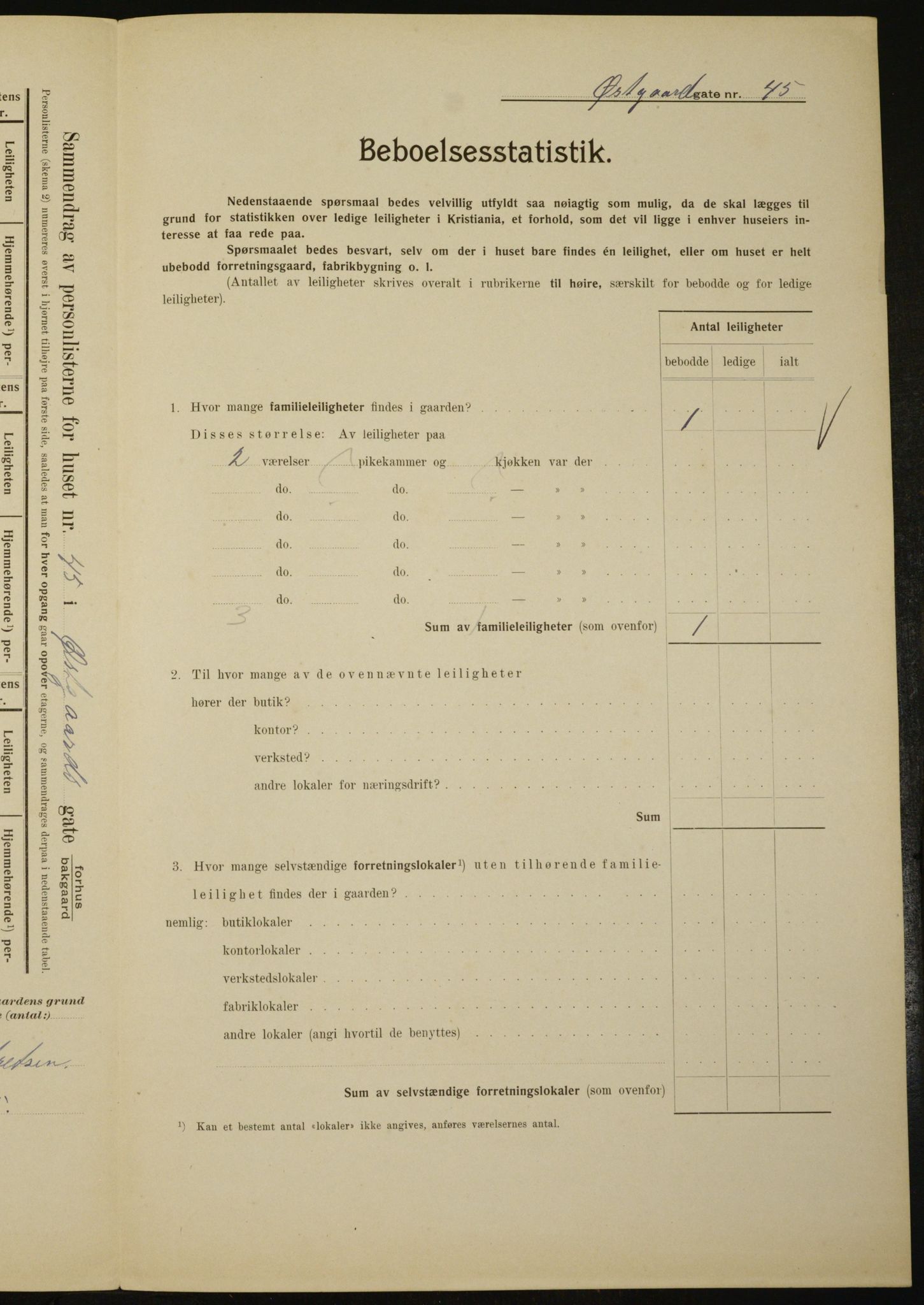 OBA, Municipal Census 1910 for Kristiania, 1910, p. 122672