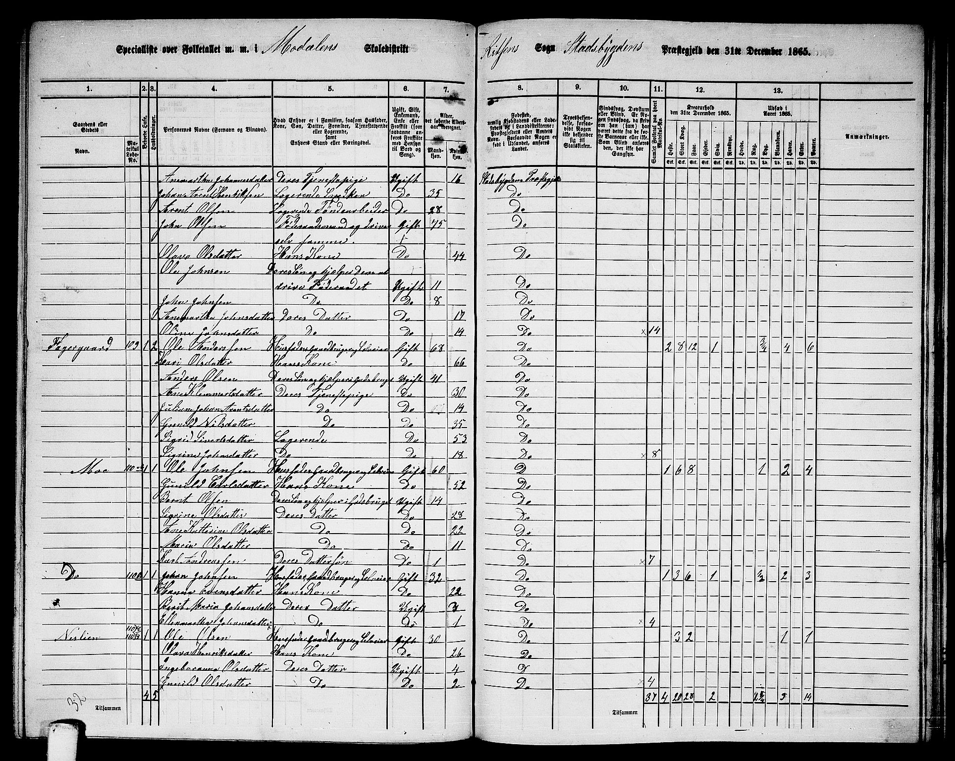 RA, 1865 census for Stadsbygd, 1865, p. 177