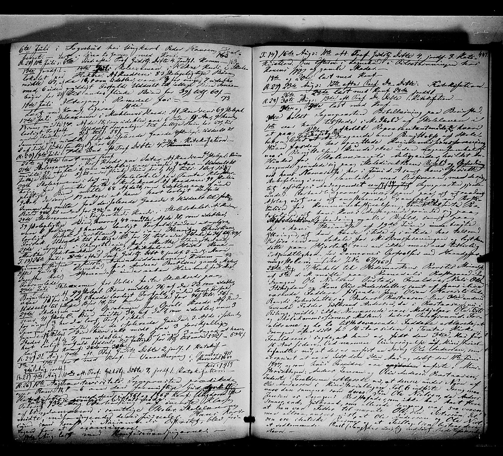 Romedal prestekontor, SAH/PREST-004/K/L0005: Parish register (official) no. 5, 1862-1874, p. 447