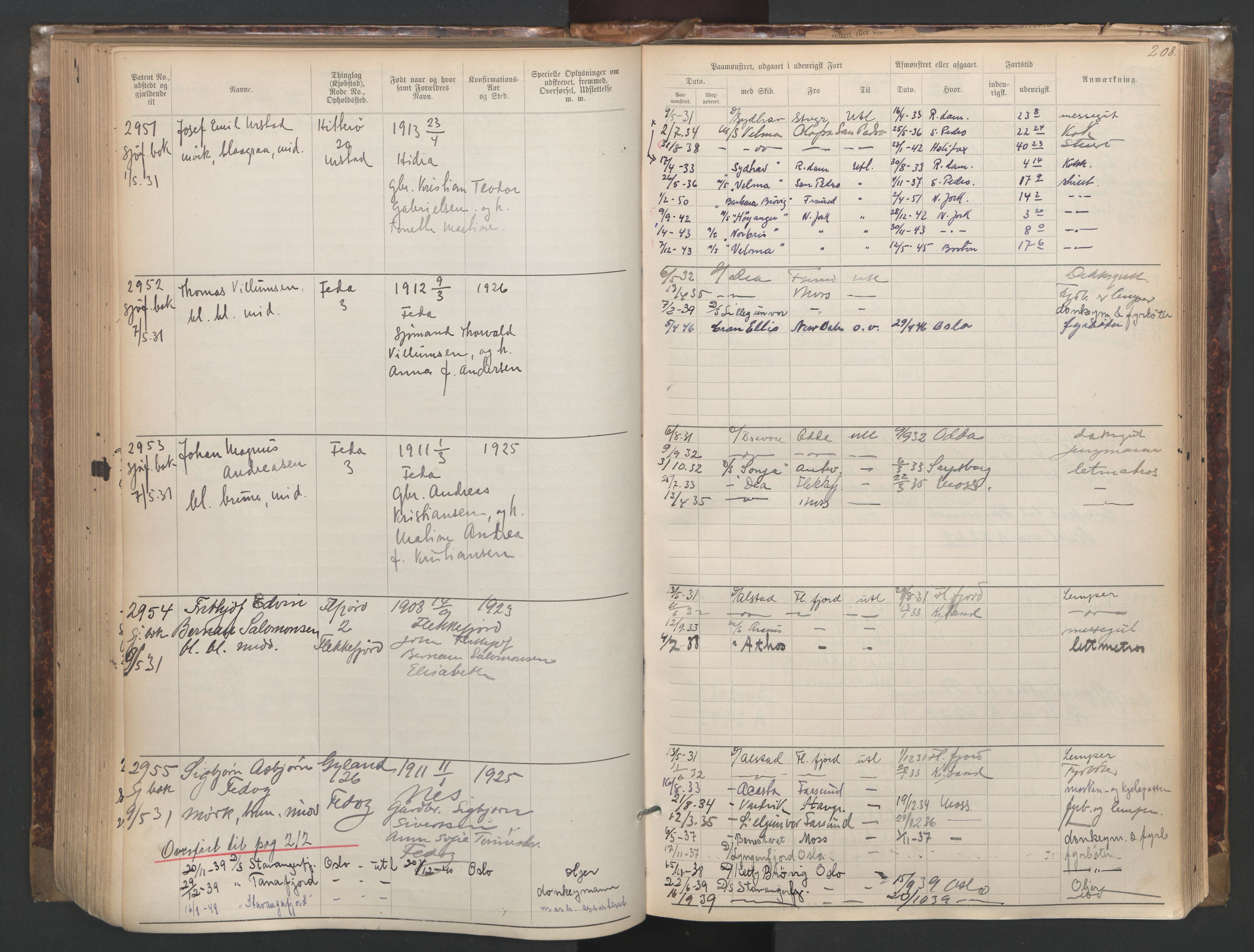 Flekkefjord mønstringskrets, SAK/2031-0018/F/Fa/L0003: Annotasjonsrulle nr 1921-2963 med register, N-3, 1892-1948, p. 241