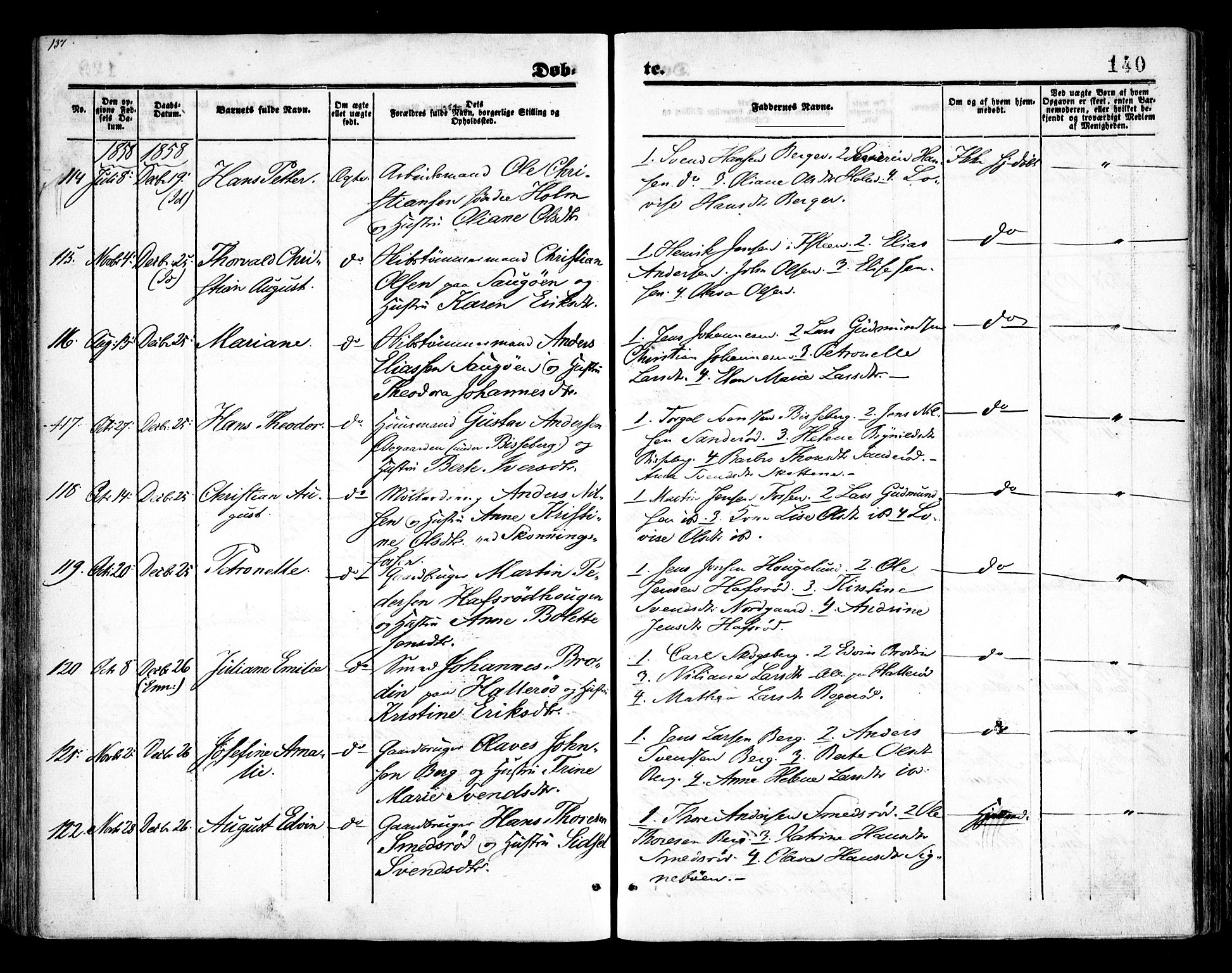 Idd prestekontor Kirkebøker, SAO/A-10911/F/Fc/L0004a: Parish register (official) no. III 4A, 1848-1860, p. 140