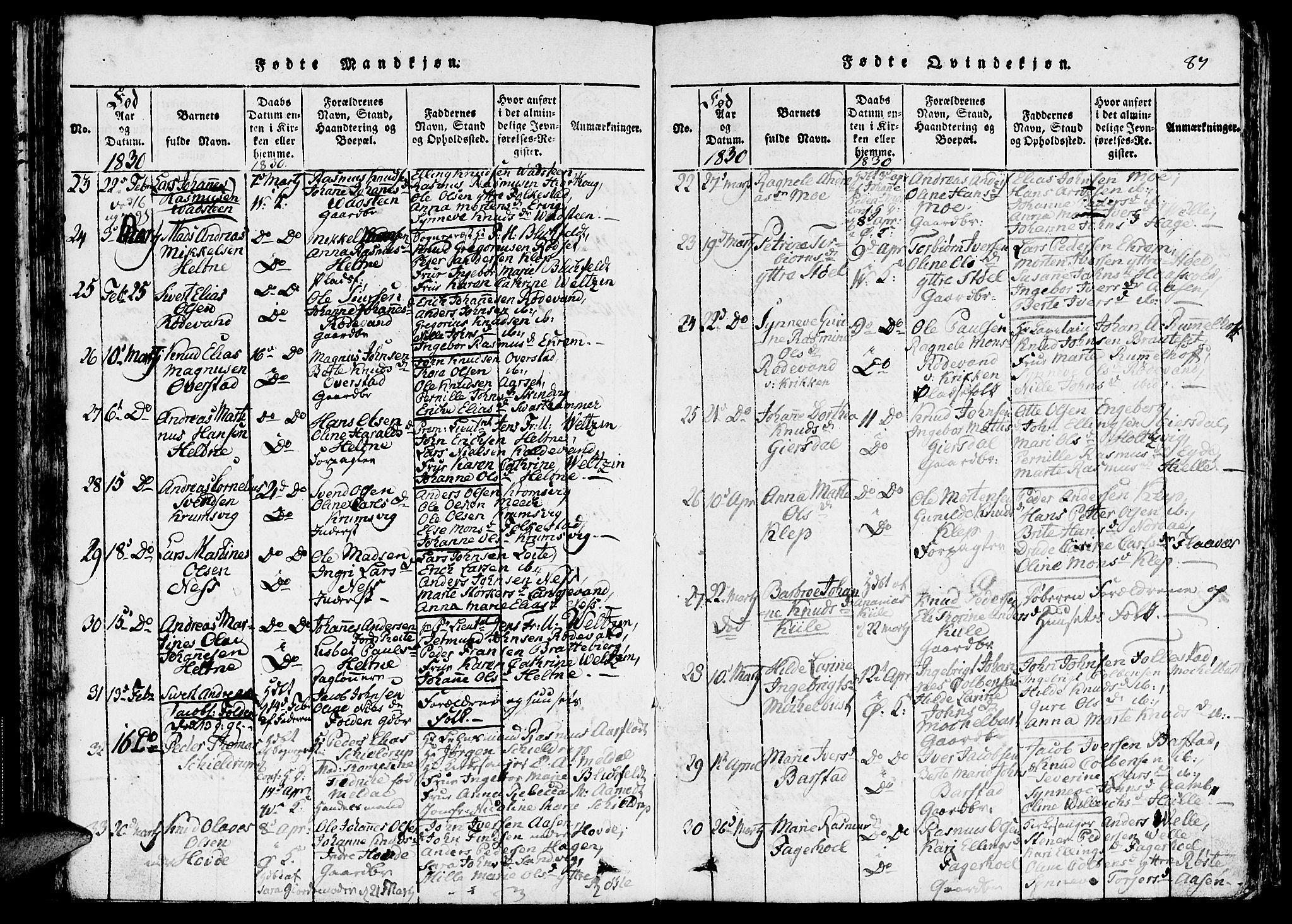 Ministerialprotokoller, klokkerbøker og fødselsregistre - Møre og Romsdal, AV/SAT-A-1454/511/L0138: Parish register (official) no. 511A05, 1817-1832, p. 87