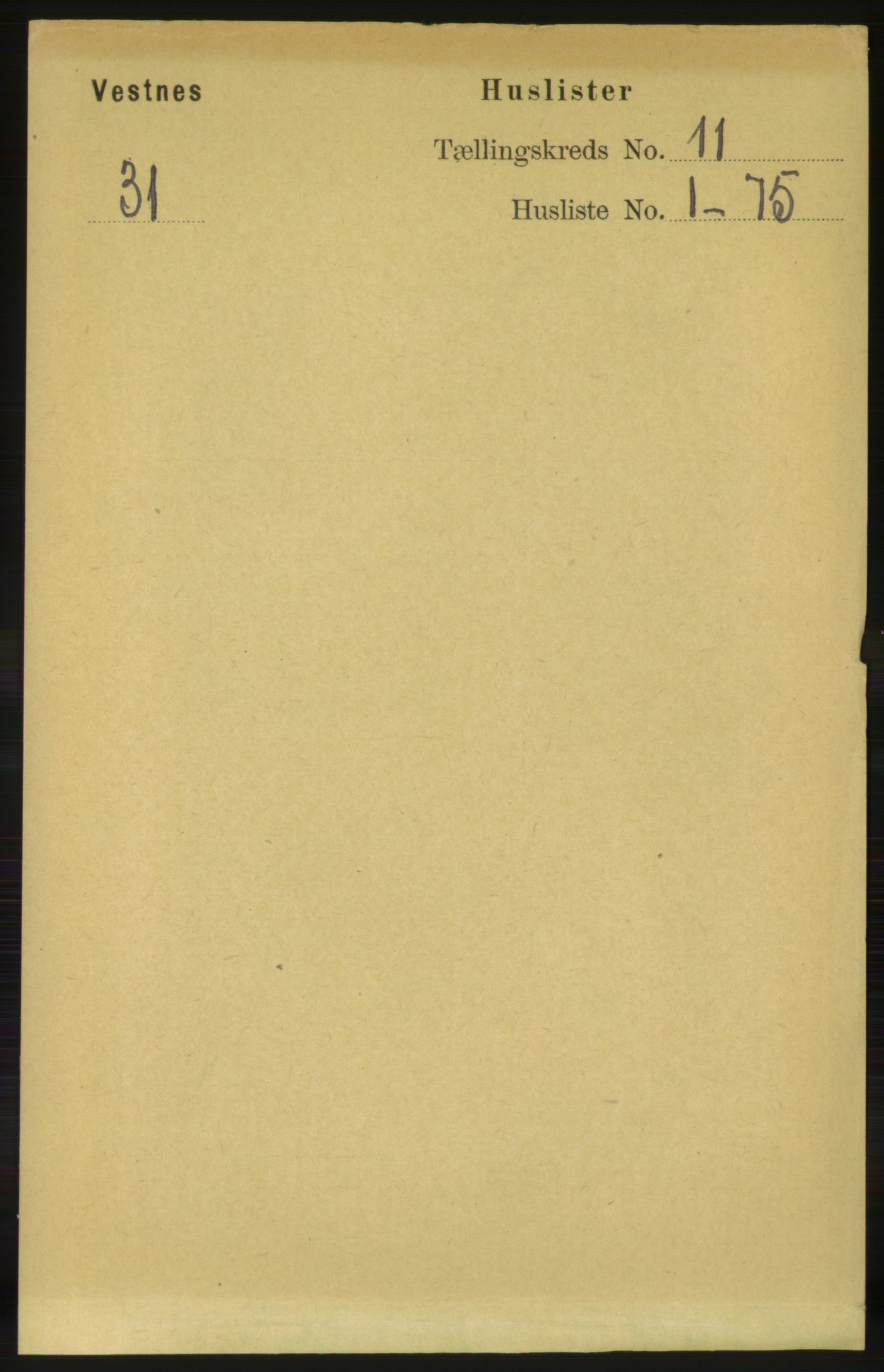 RA, 1891 census for 1535 Vestnes, 1891, p. 3856