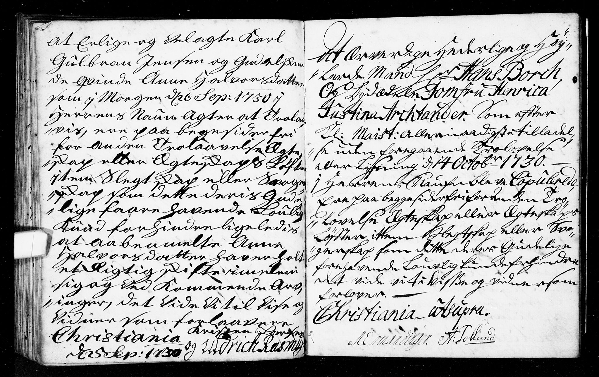 Oslo domkirke Kirkebøker, SAO/A-10752/L/La/L0005: Best man's statements no. 5, 1727-1731