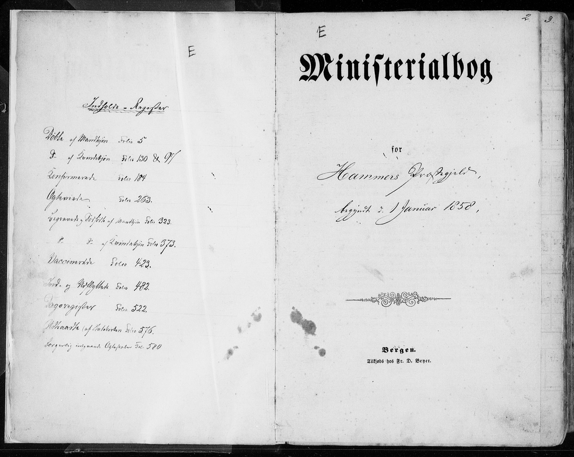 Hamre sokneprestembete, SAB/A-75501/H/Ha/Haa/Haaa/L0014: Parish register (official) no. A 14, 1858-1872, p. 2