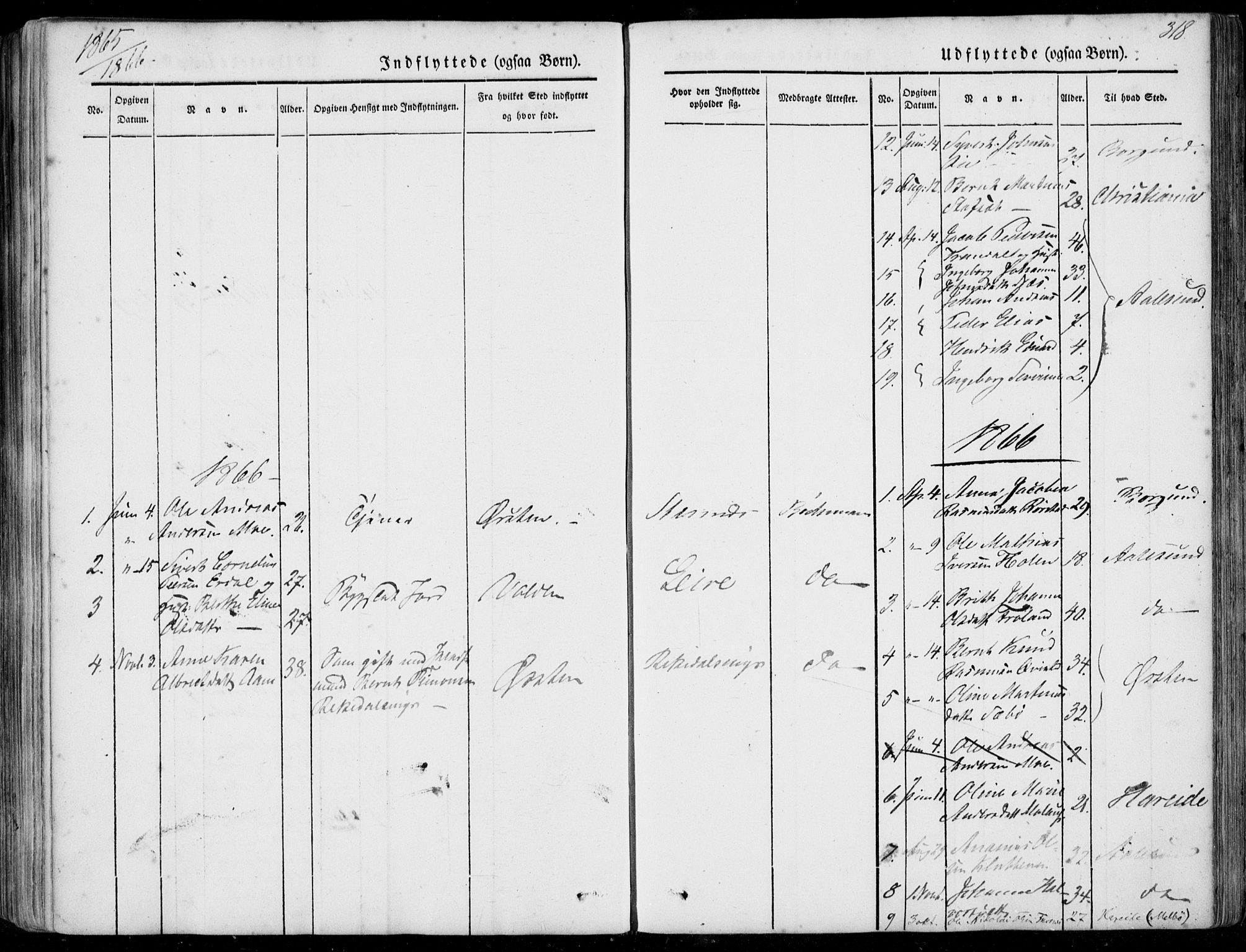 Ministerialprotokoller, klokkerbøker og fødselsregistre - Møre og Romsdal, SAT/A-1454/515/L0209: Parish register (official) no. 515A05, 1847-1868, p. 318