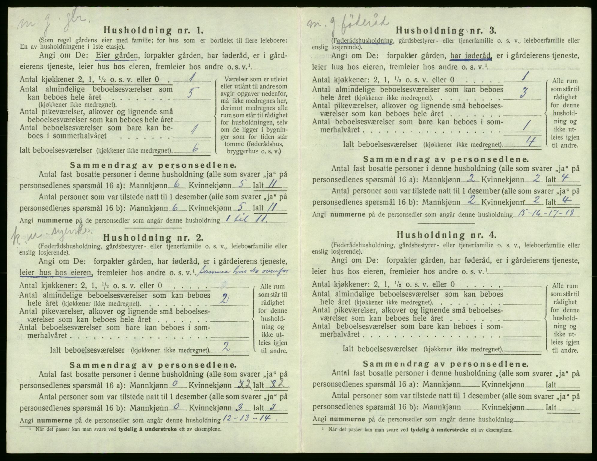 SAB, 1920 census for Stord, 1920, p. 227