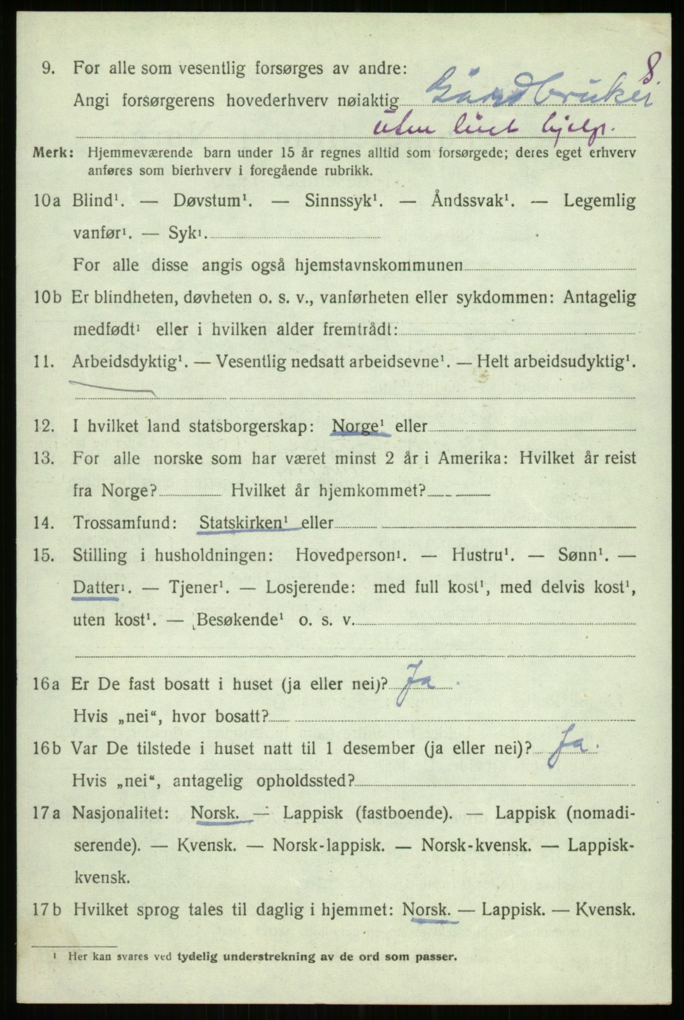 SATØ, 1920 census for Trondenes, 1920, p. 9484