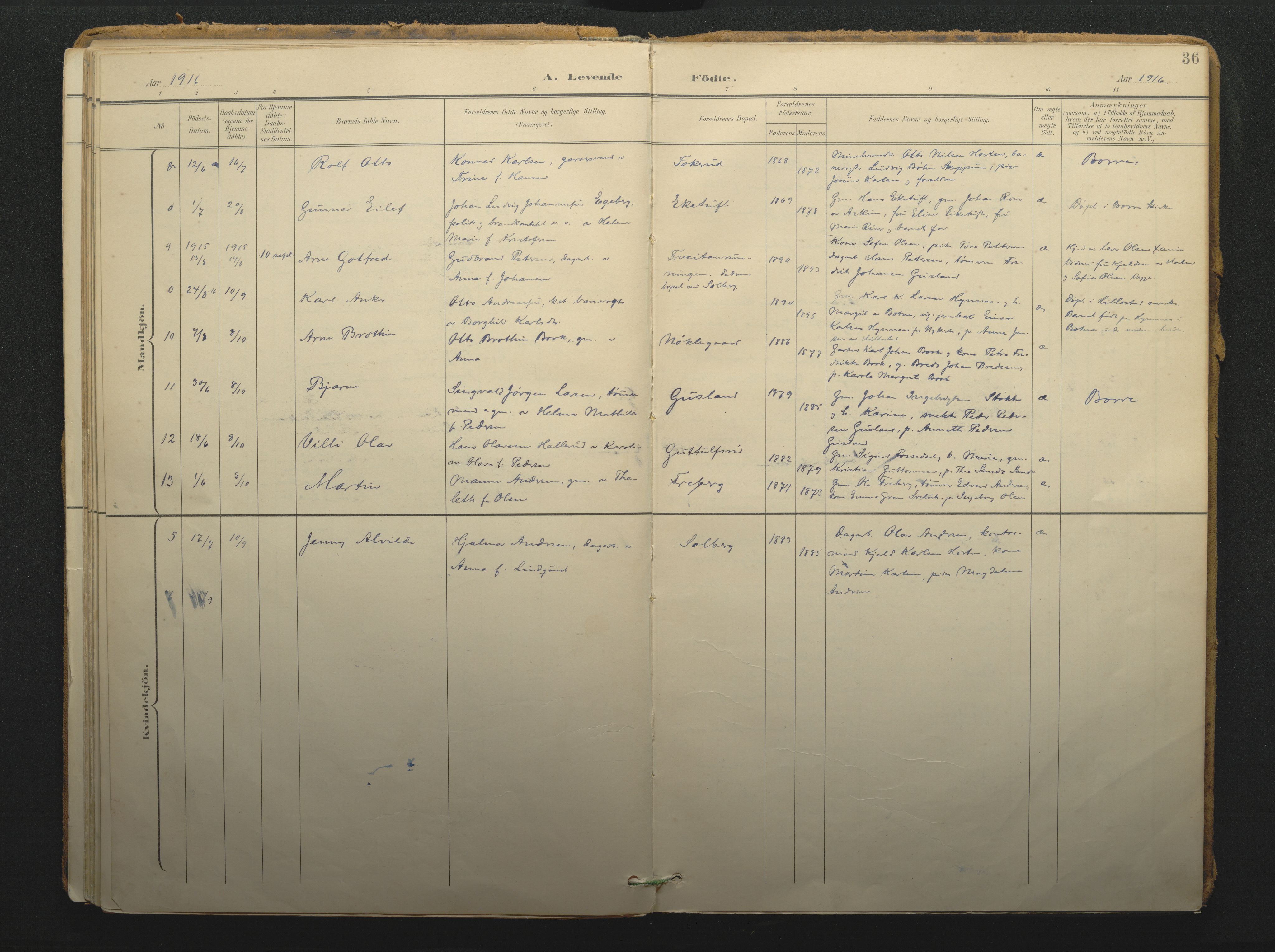 Borre kirkebøker, SAKO/A-338/F/Fc/L0003: Parish register (official) no. III 3, 1896-1919, p. 36