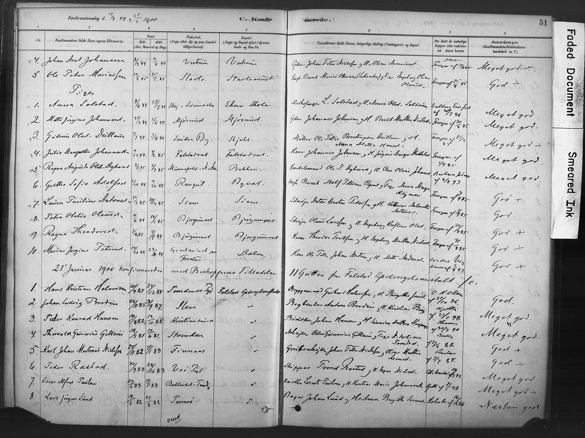 Ministerialprotokoller, klokkerbøker og fødselsregistre - Nord-Trøndelag, AV/SAT-A-1458/719/L0178: Parish register (official) no. 719A01, 1878-1900, p. 51