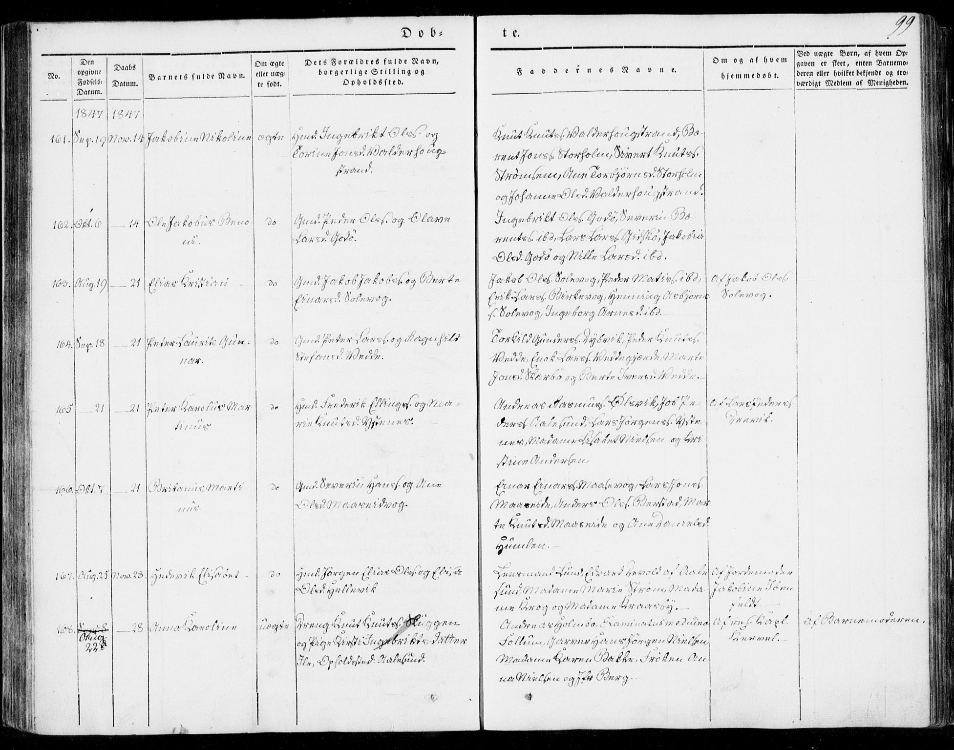 Ministerialprotokoller, klokkerbøker og fødselsregistre - Møre og Romsdal, AV/SAT-A-1454/528/L0396: Parish register (official) no. 528A07, 1839-1847, p. 99