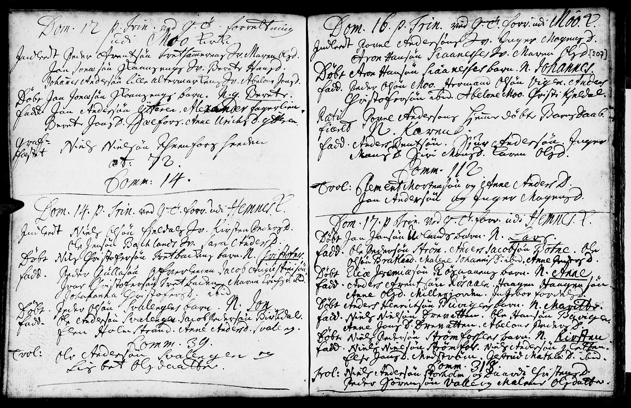 Ministerialprotokoller, klokkerbøker og fødselsregistre - Nordland, SAT/A-1459/825/L0345: Parish register (official) no. 825A01, 1704-1728, p. 207