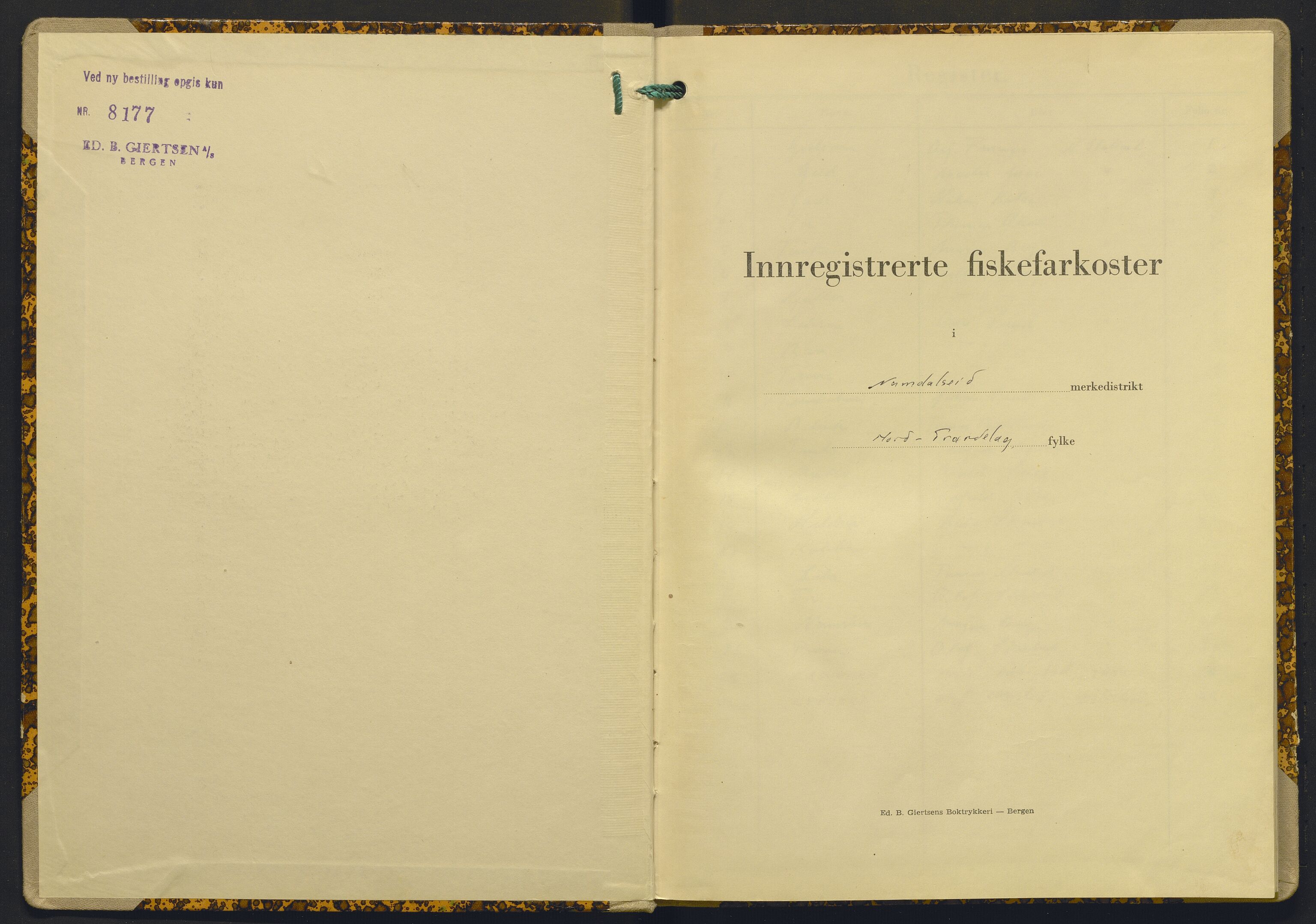 Fiskeridirektoratet - 1 Adm. ledelse - 13 Båtkontoret, AV/SAB-A-2003/I/Ia/Iad/L0030: 135.0416/1 Merkeprotokoll - Namdalseid, 1963-1967