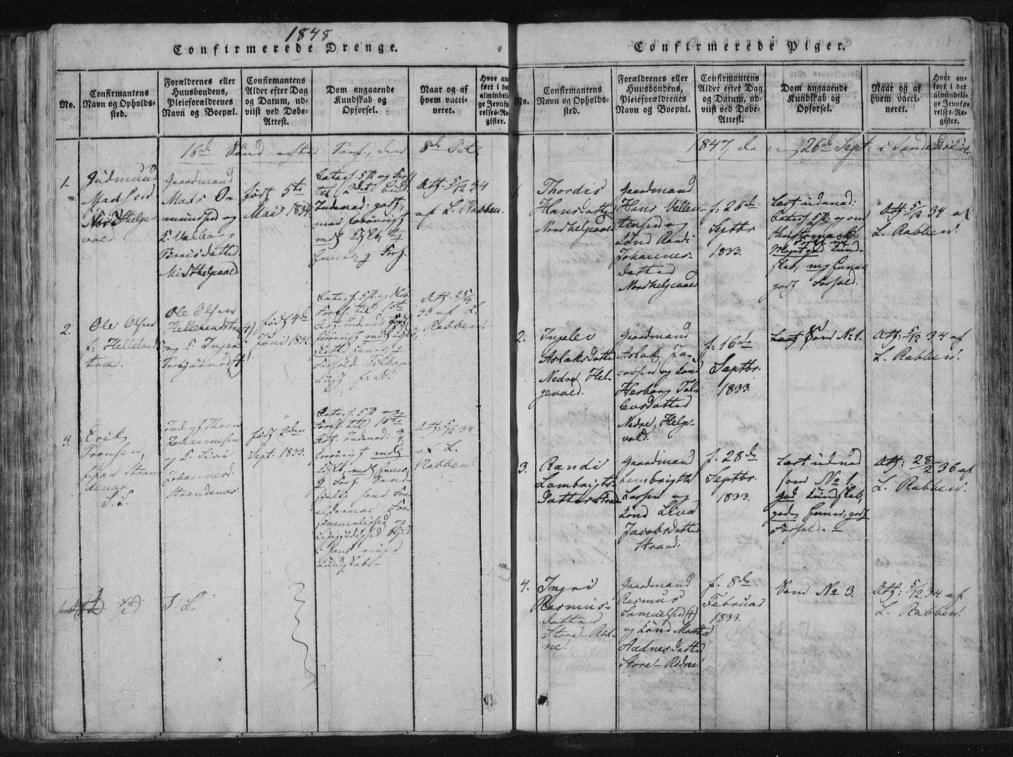 Vikedal sokneprestkontor, AV/SAST-A-101840/01/IV: Parish register (official) no. A 4, 1816-1850