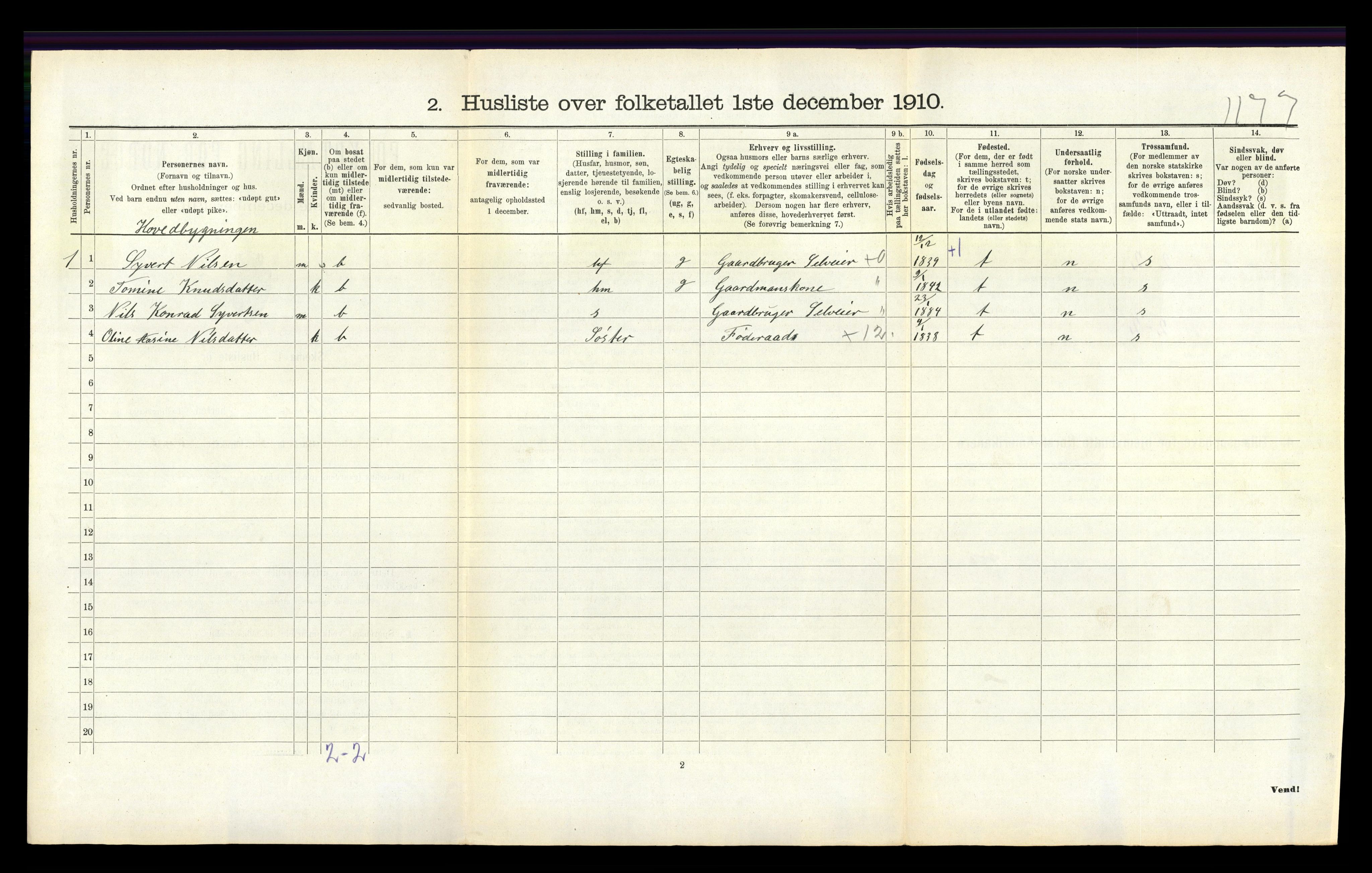 RA, 1910 census for Holum, 1910, p. 613