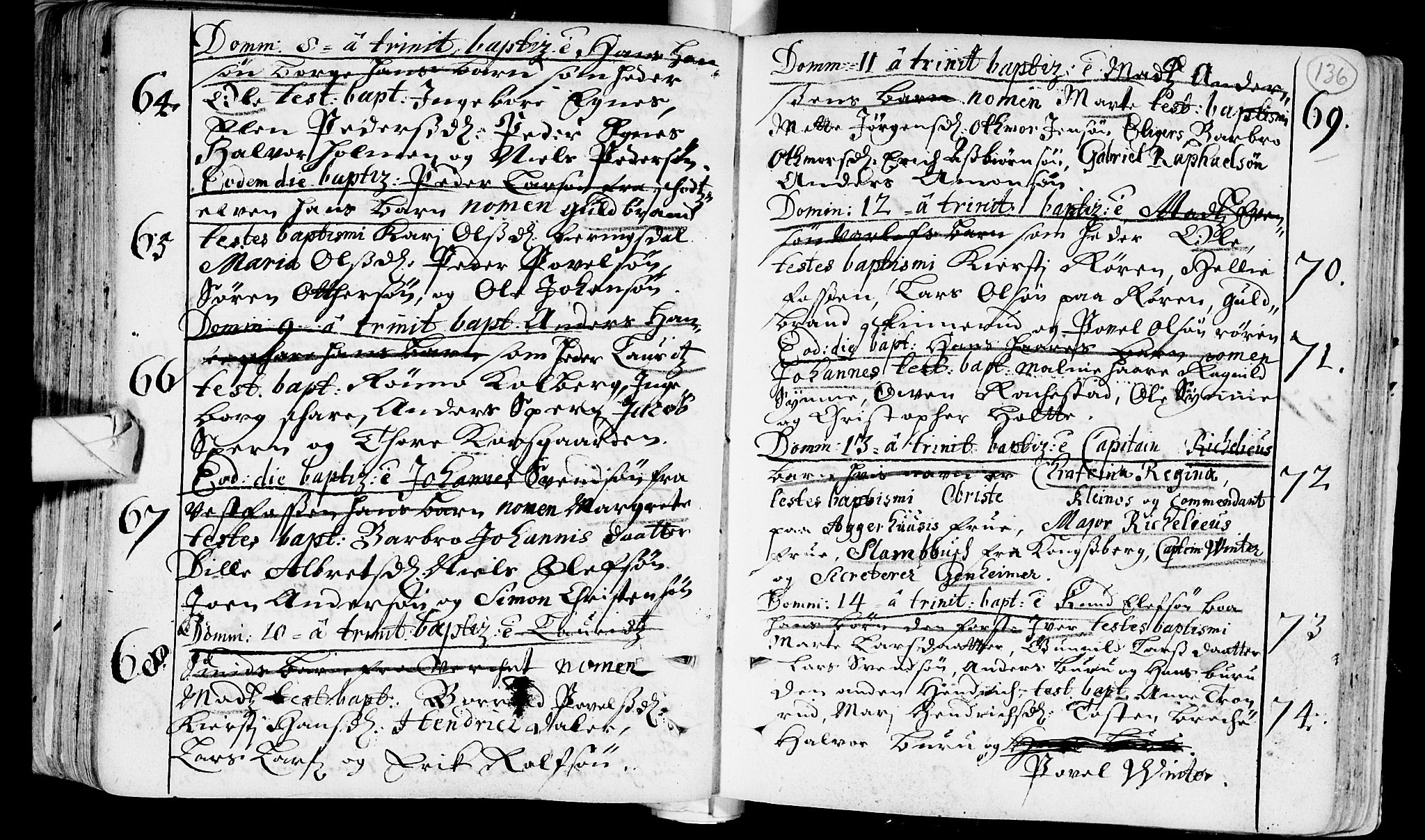 Eiker kirkebøker, SAKO/A-4/F/Fa/L0002: Parish register (official) no. I 2, 1705-1724, p. 136