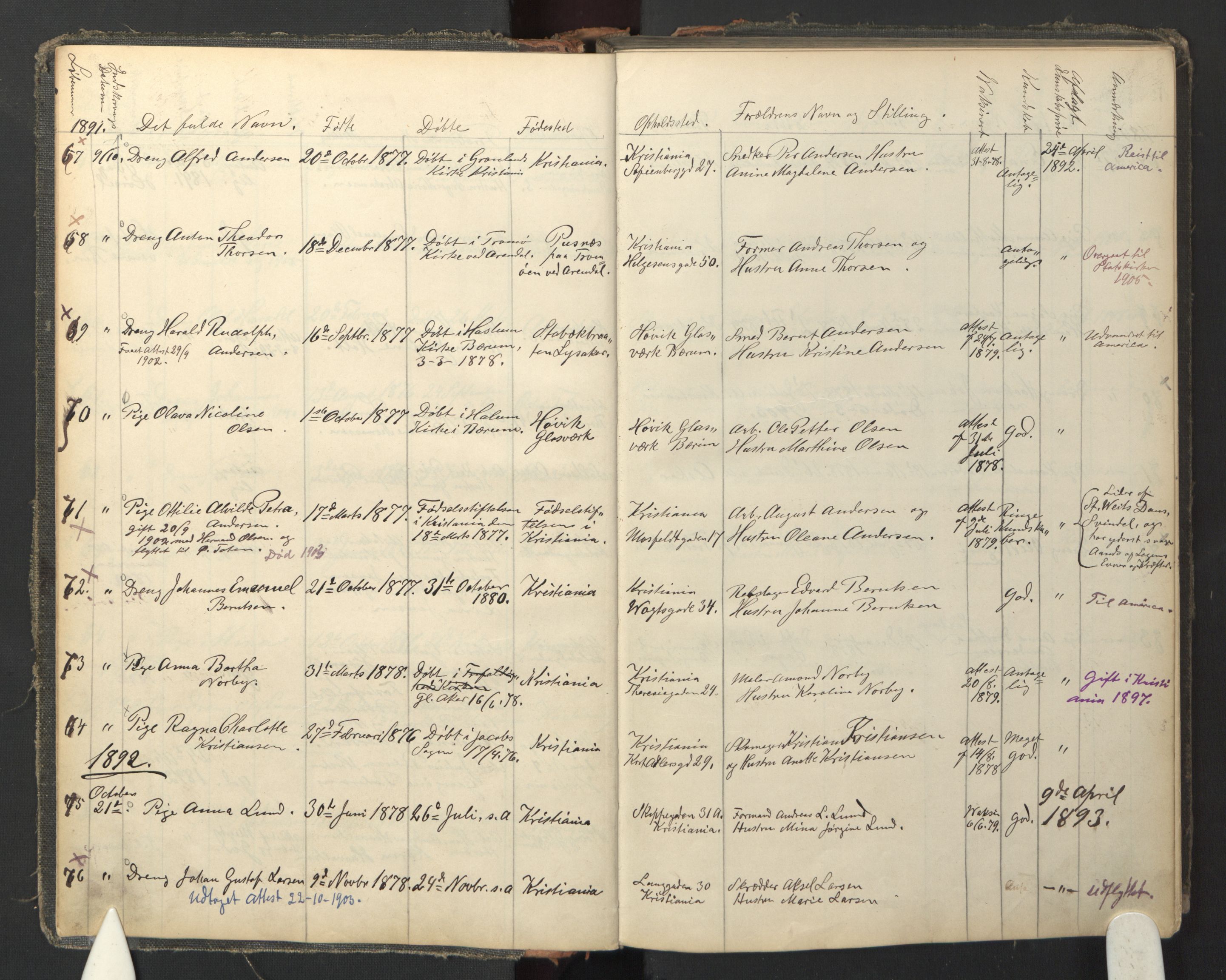 Den evangelisk-lutherske frikirke østre menighet, Oslo, AV/SAO-PAO-0245/F/L0004: Dissenter register no. 4, 1881-1935