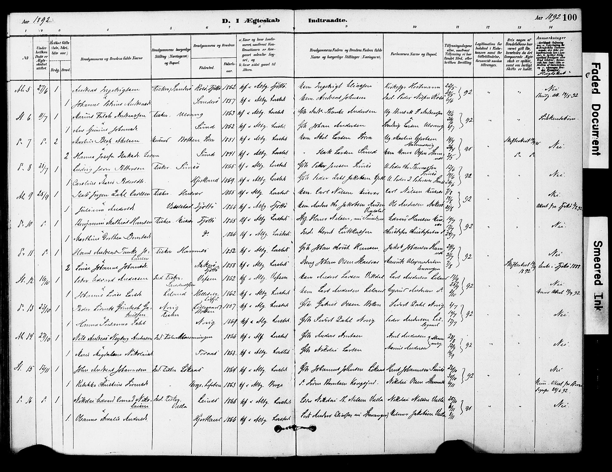 Ministerialprotokoller, klokkerbøker og fødselsregistre - Nordland, AV/SAT-A-1459/830/L0450: Parish register (official) no. 830A14, 1879-1896, p. 100