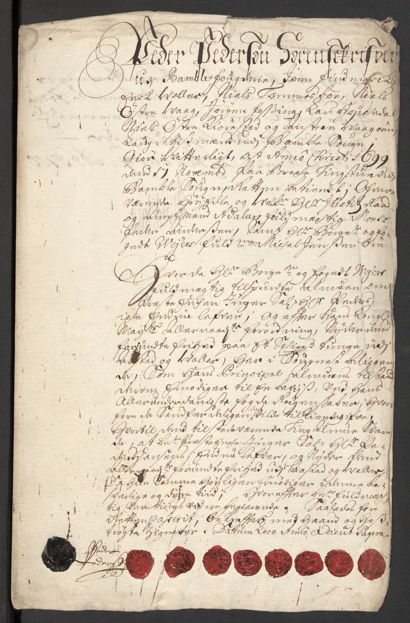 Rentekammeret inntil 1814, Reviderte regnskaper, Fogderegnskap, RA/EA-4092/R36/L2101: Fogderegnskap Øvre og Nedre Telemark og Bamble, 1699, p. 302